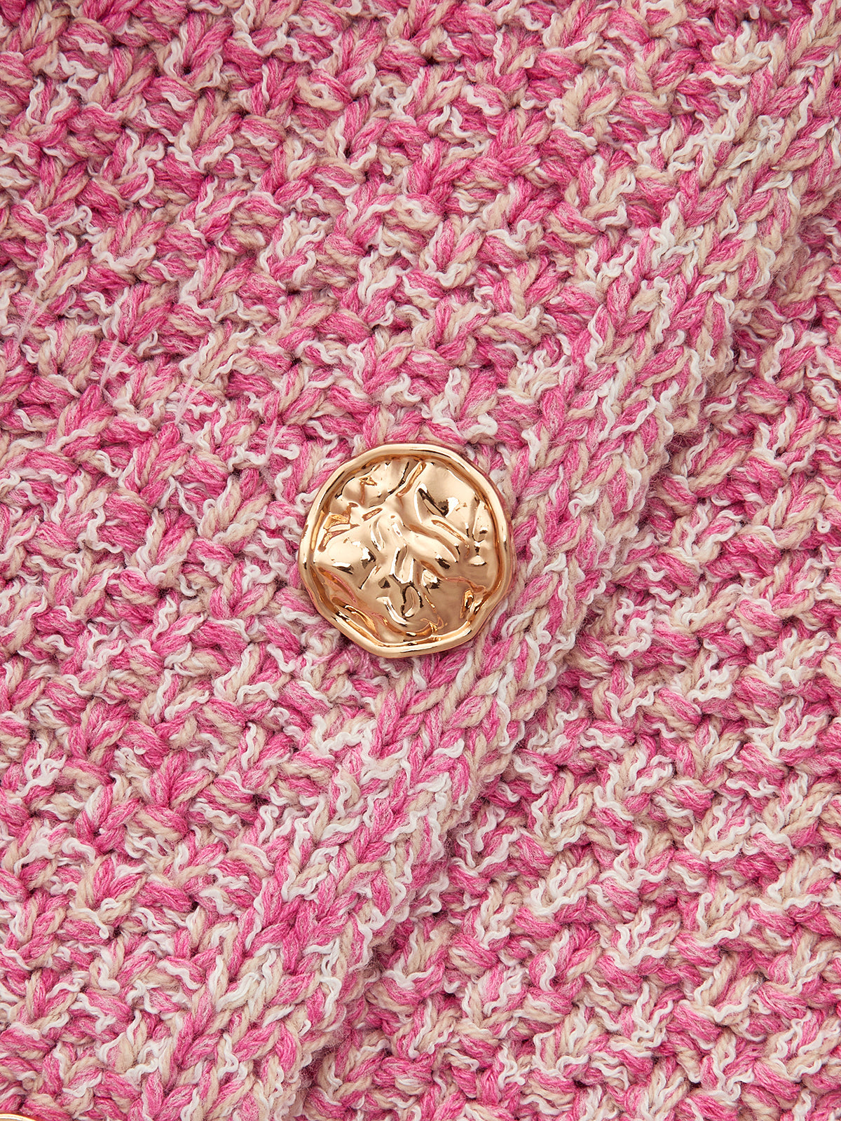 Metal Button Mix Yarn Knit Cardigan: Cozy, Stylish Women's Winter Layering