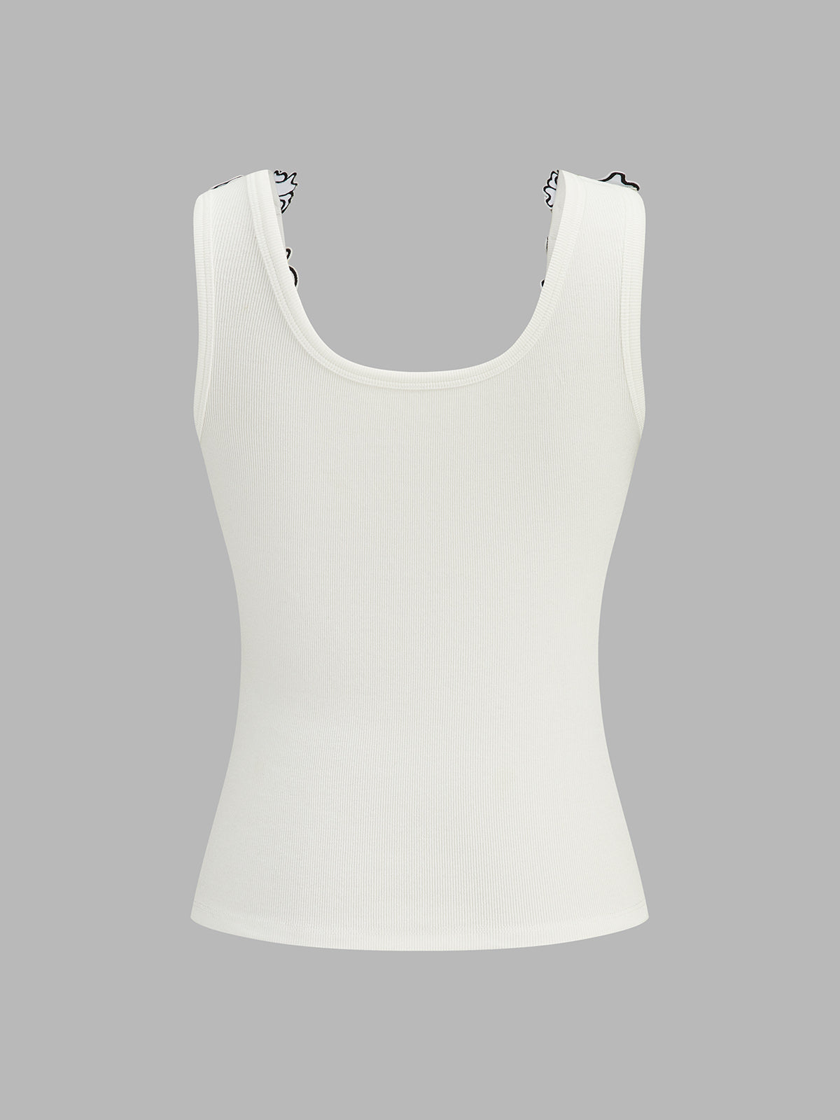 Flower Applique Slim Tank Top for Women Casual Summer Wear