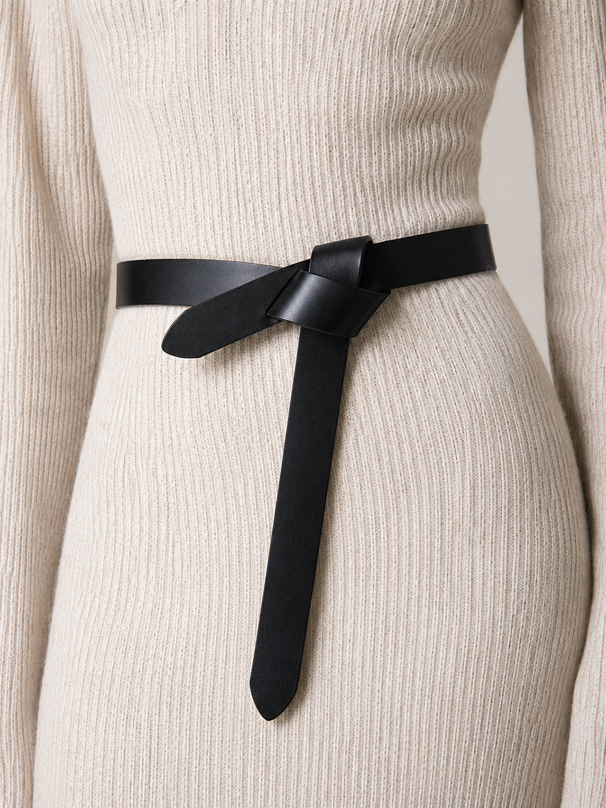 Knotted Leather Waist Belt for Women Adjustable Stylish