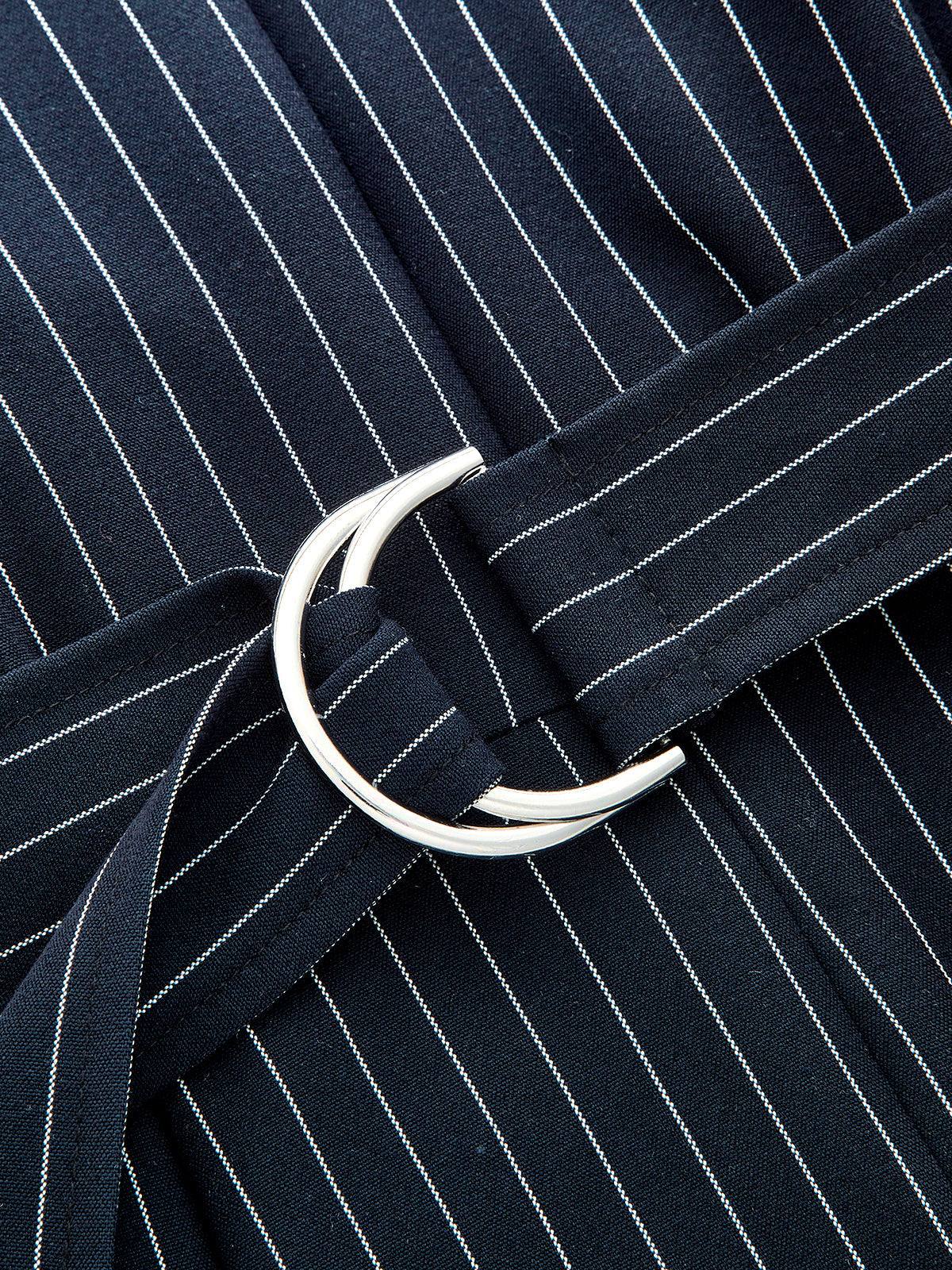 Striped Belted V-Neck Cap Sleeve Romper with Tie Waist Detail