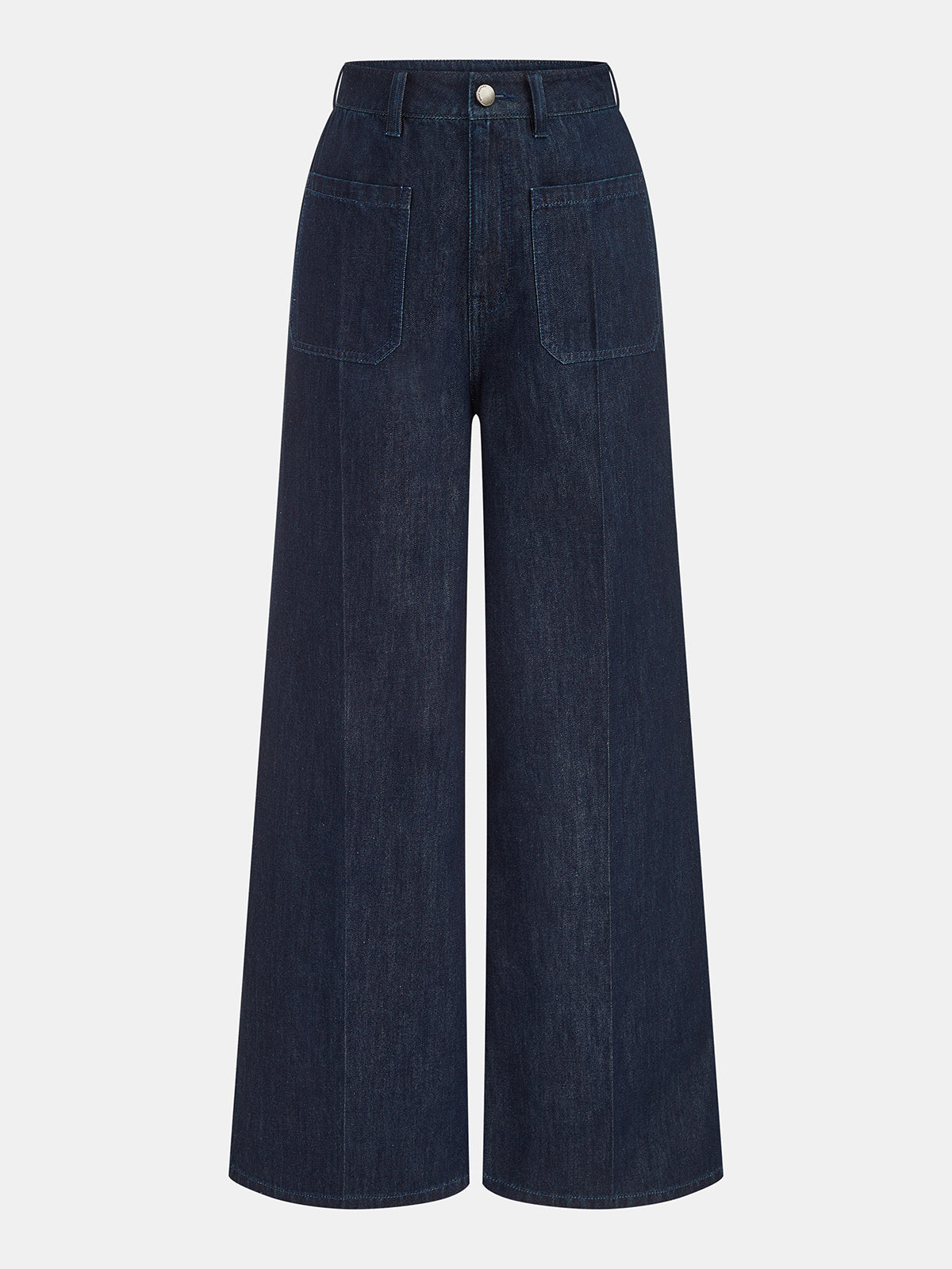 Denim Cropped Shirt & Wide Leg Jeans Set - Trendy Casual Outfit for Women