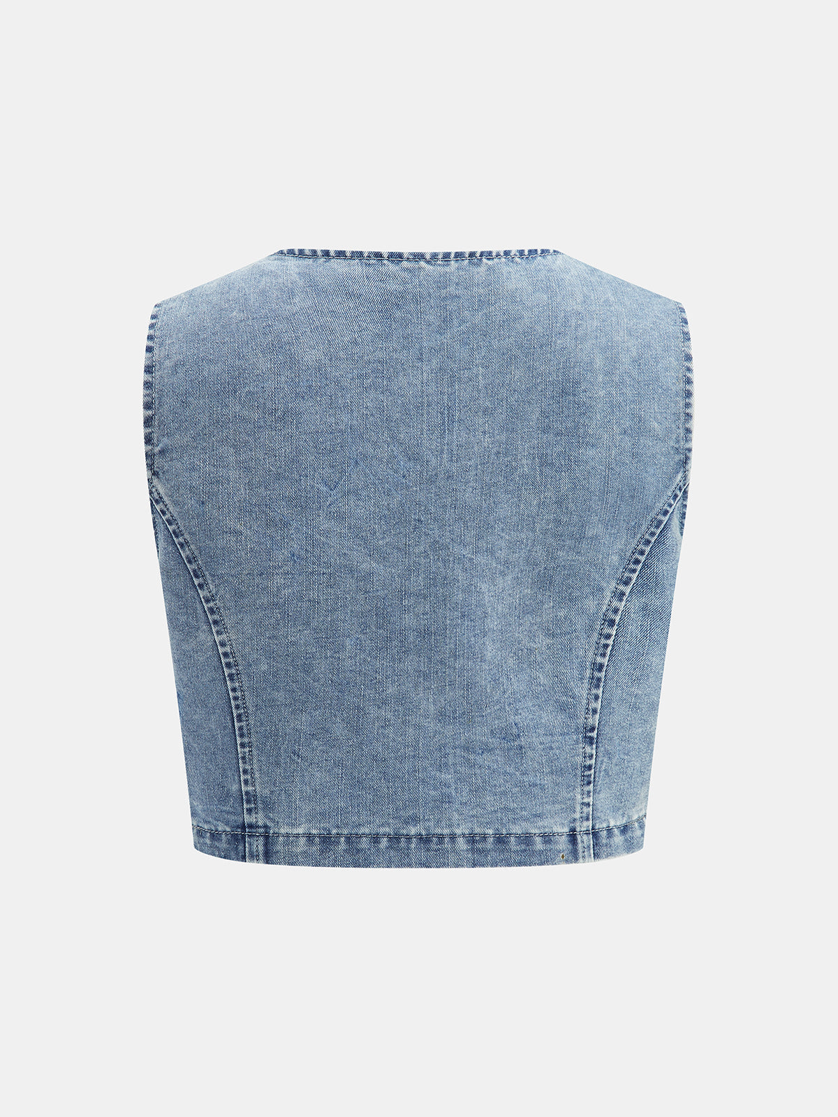 Scallop Edge Denim Two Piece Skirt Set Women's Fashion Outfit