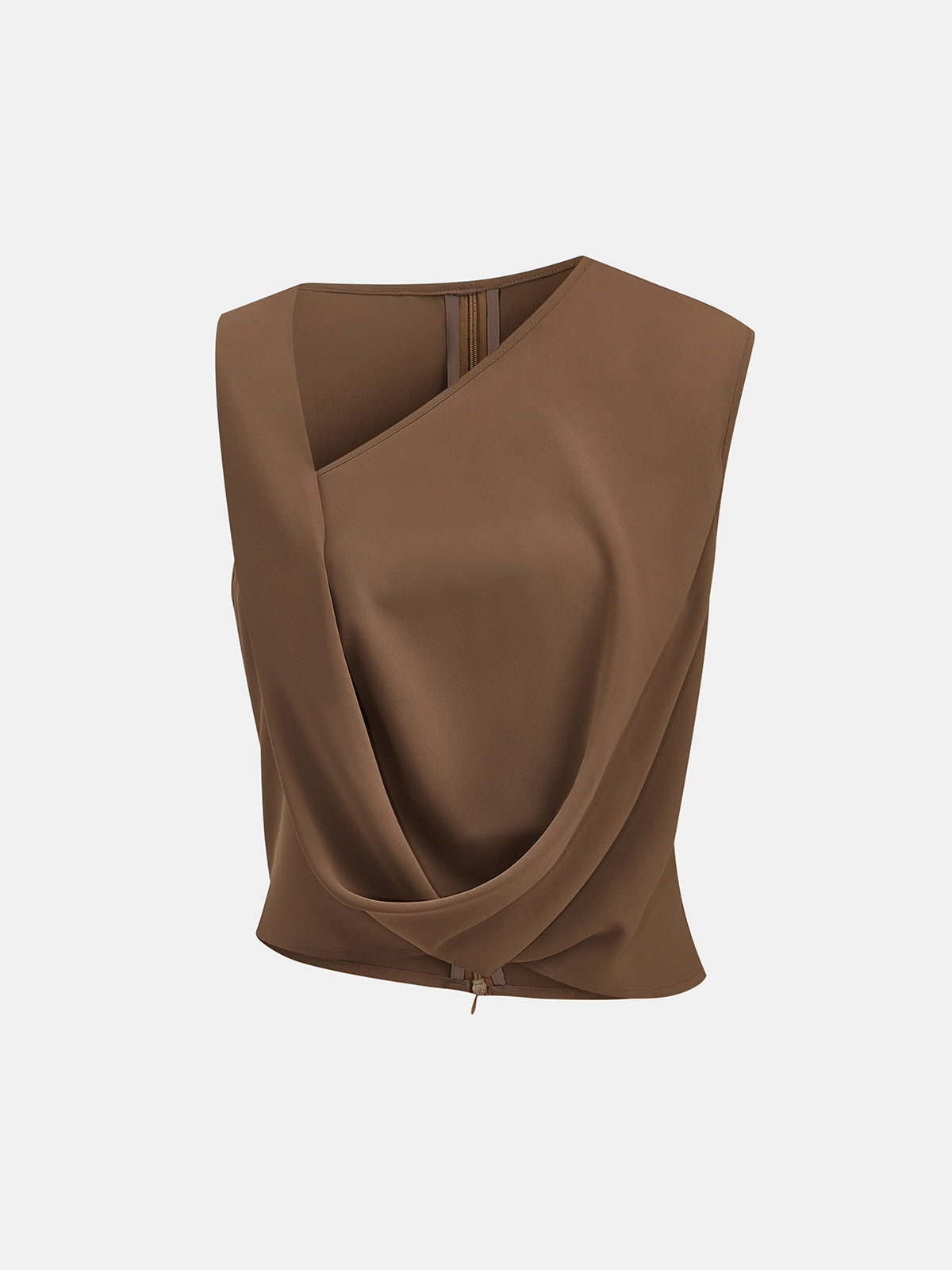 Asymmetrical Draped Twist Tank Top | Women's Flowy Sleeveless Shirt