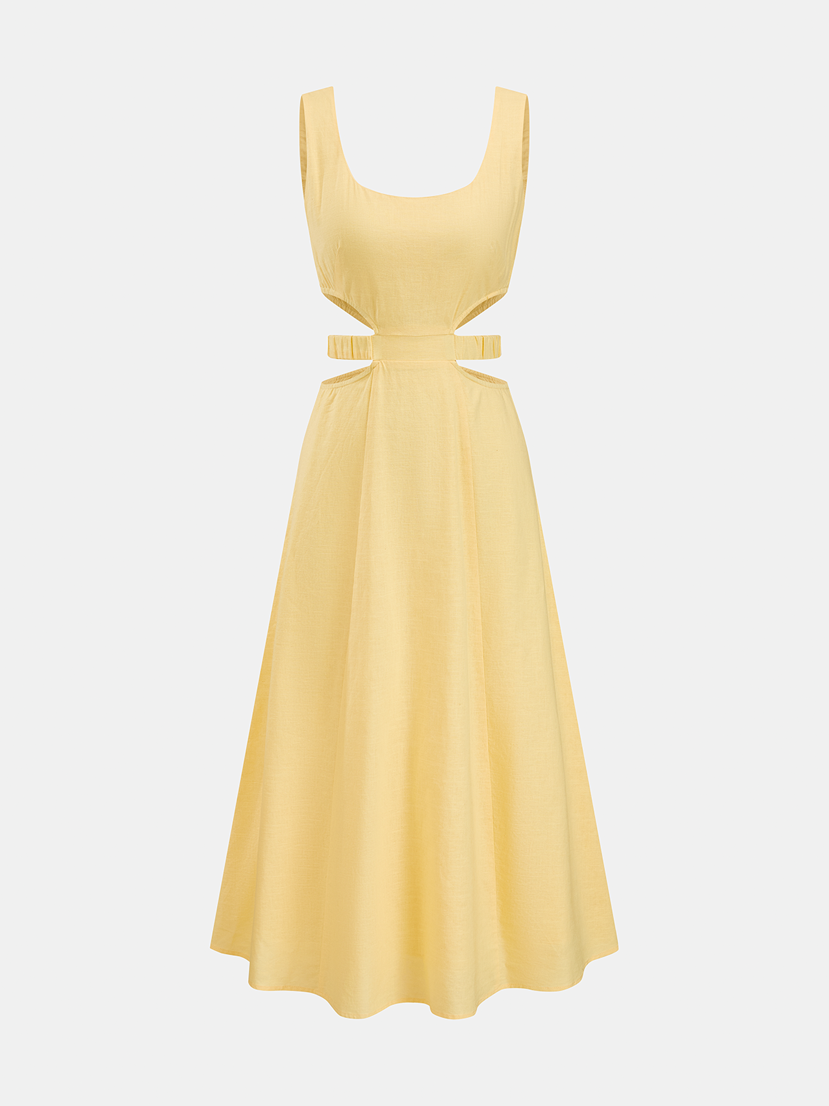 Cotton Linen Cutout Maxi Dress Lightweight Summer Style