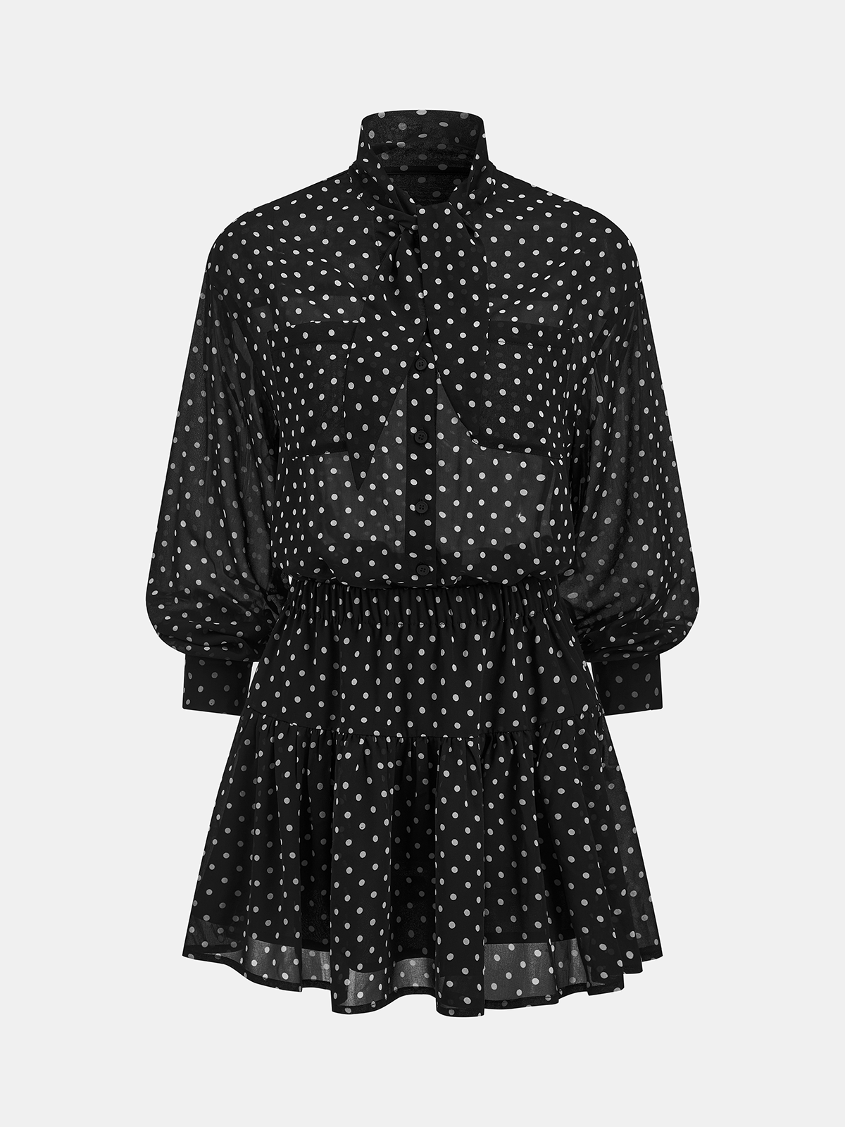Polka Dot Chiffon Two Piece Skirt Set for Women Spring Fashion