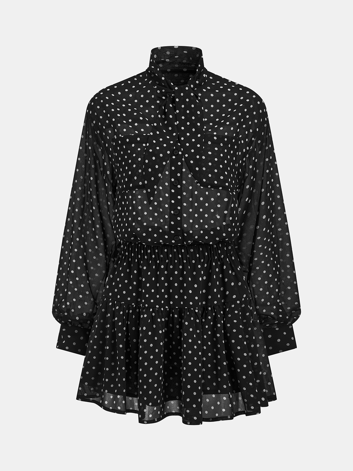 Polka Dot Chiffon Two Piece Skirt Set for Women Spring Fashion