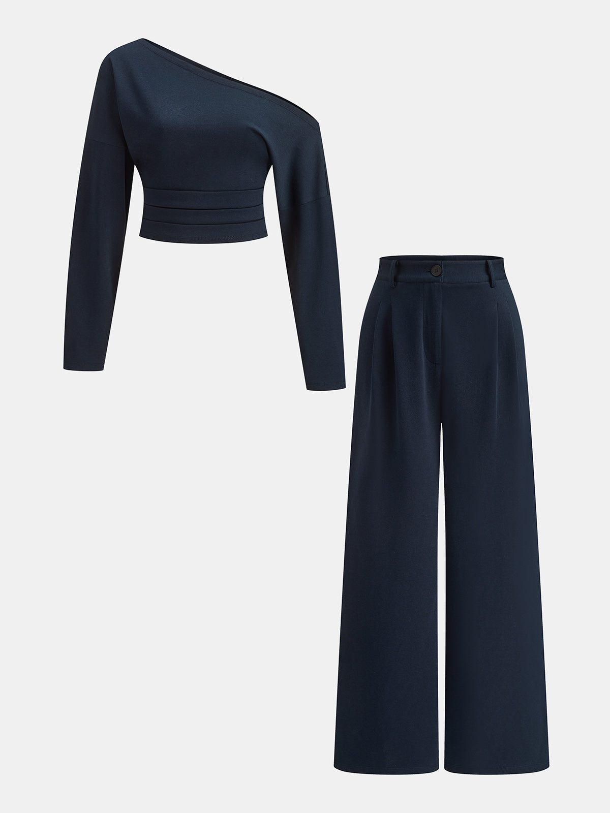 Off-Shoulder Crop Top & Pants Set for Women Casual Wear