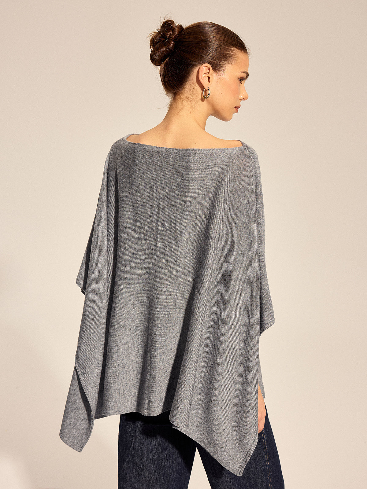 Irregular Cape Style Flowy Knit Top for Women Casual Wear