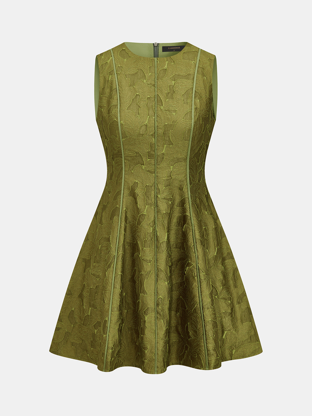 Sleeveless Jacquard Flared Mini Dress Women's Elegant Party Wear