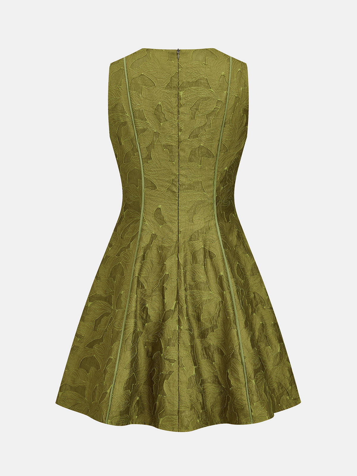 Sleeveless Jacquard Flared Mini Dress Women's Elegant Party Wear