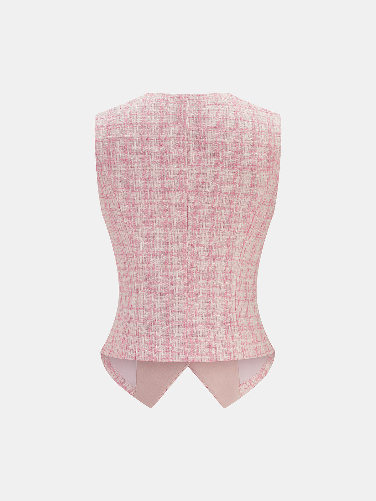 Textured Check Two Piece Pants Set with Belted Waist
