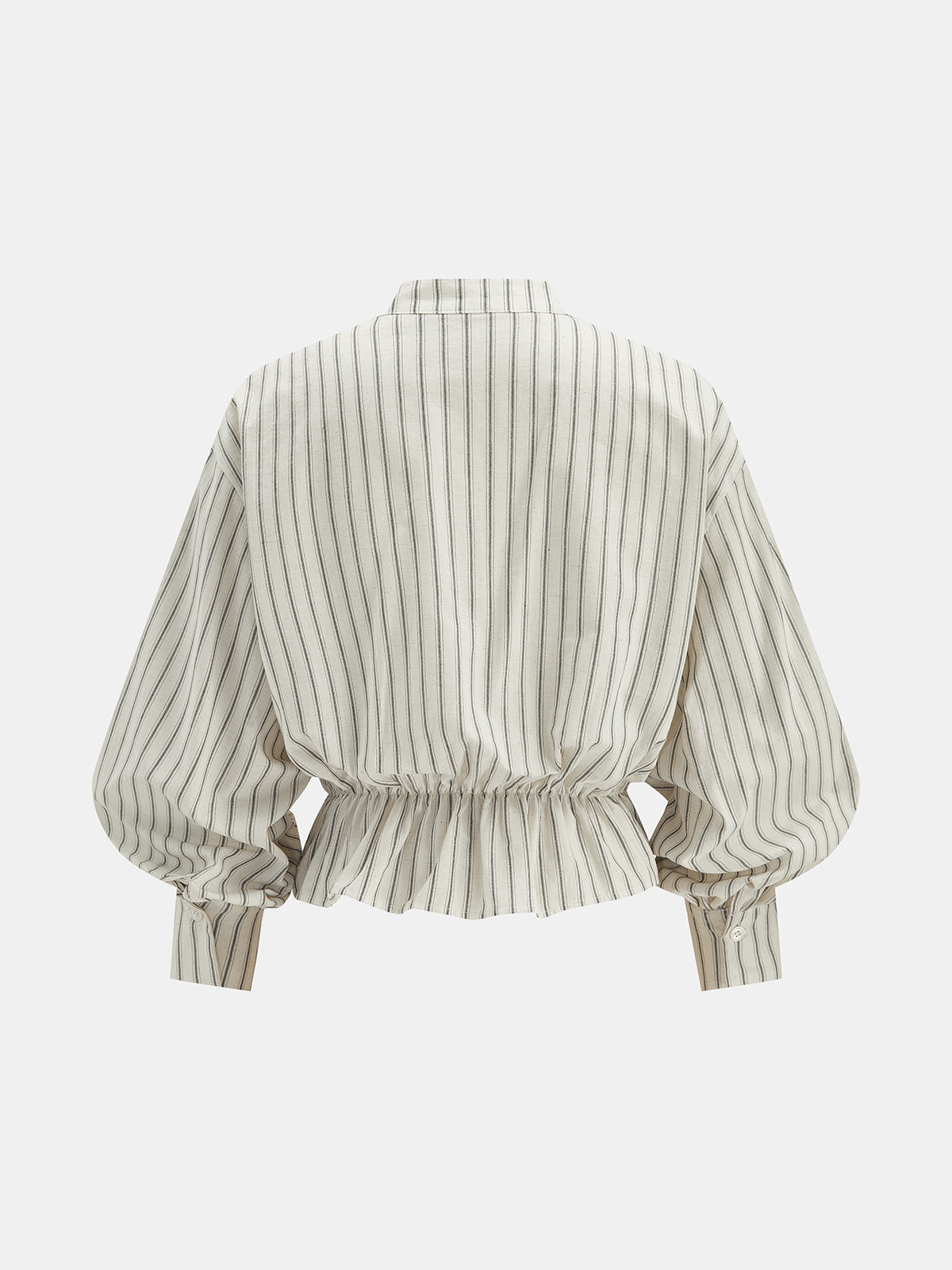 Striped Lace Panel Cotton Linen Blouse for Women Casual Summer Tops
