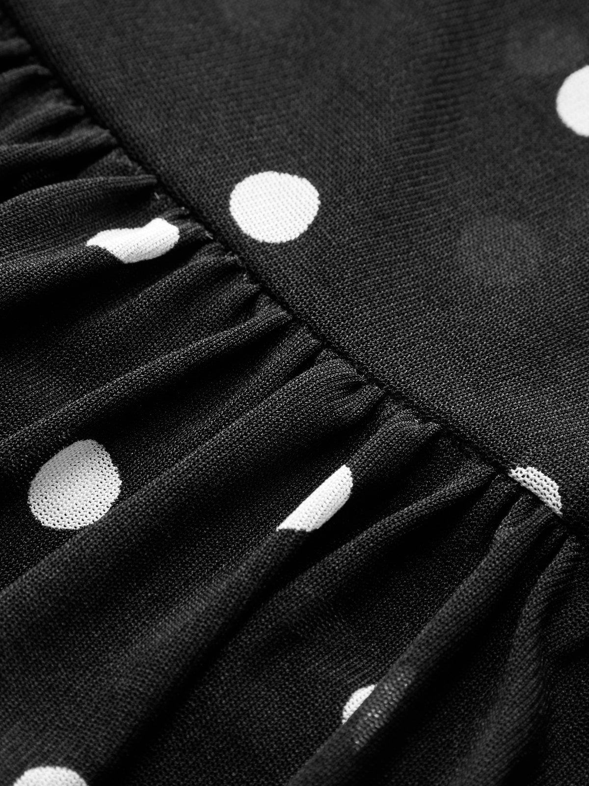 Polka Dot Ruched Sleeveless Mesh Top Women's Fashion Summer