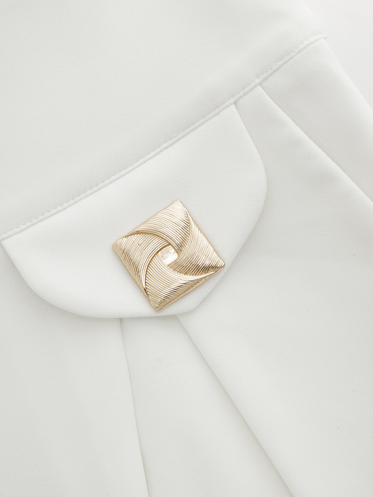 Decorative Hardware Mid Waist Straight Pants for Women Office Wear