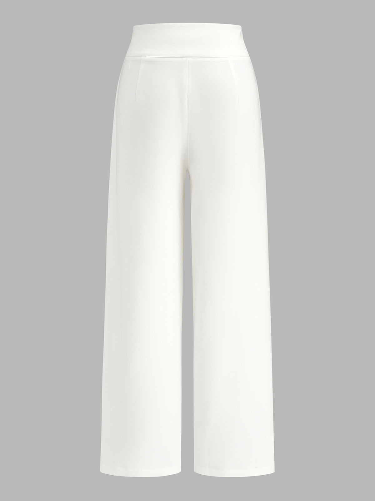 Decorative Hardware Mid Waist Straight Pants for Women Office Wear
