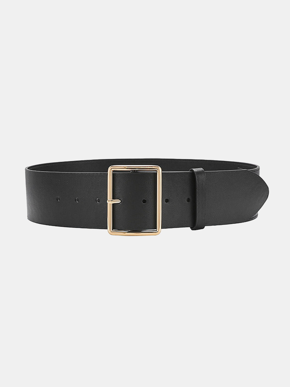 Wide Square Buckle Waist Belt for Women - Adjustable Leather Look