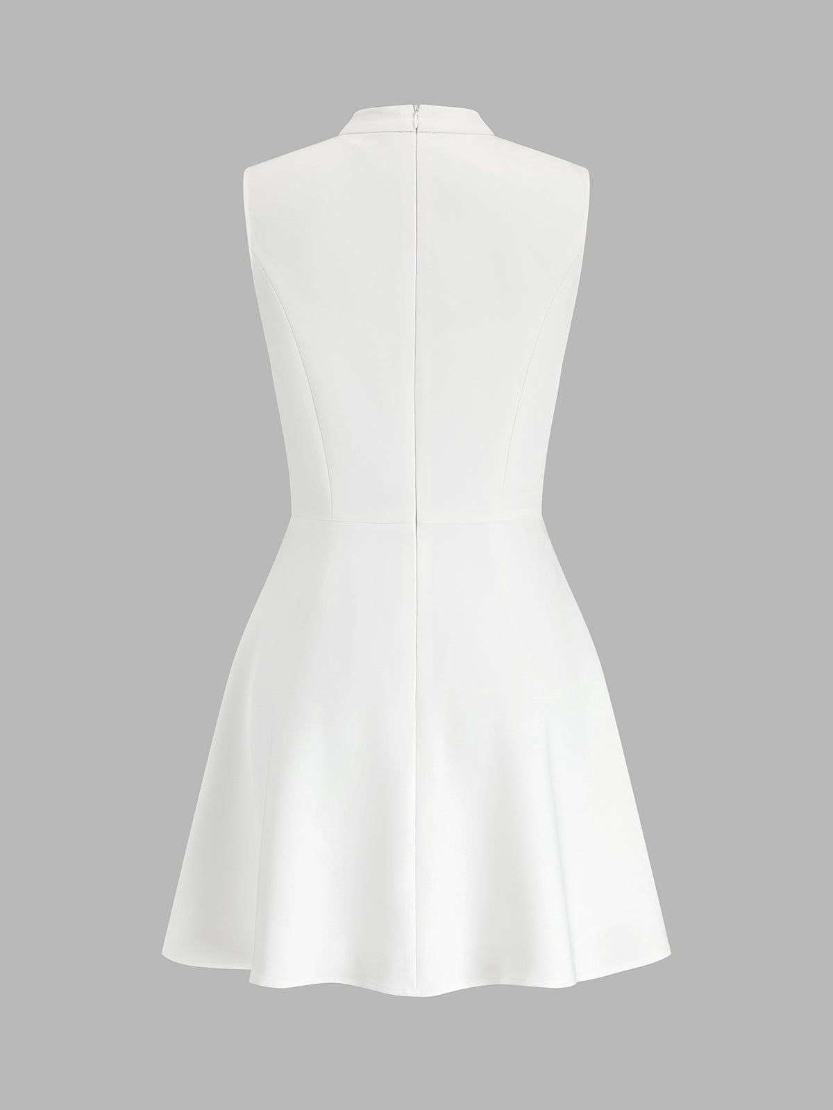 Metal Detail Sleeveless Flare Mini Dress for Women Summer Fashion