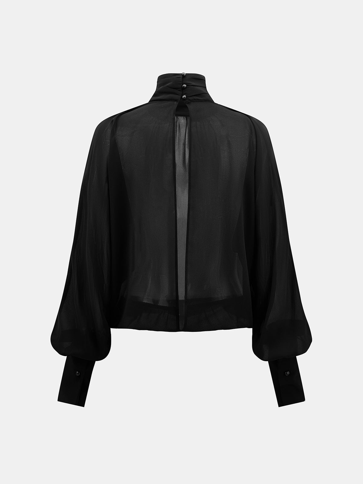 Sheer High Neck Mesh Top with Long Sleeves Fashion Style
