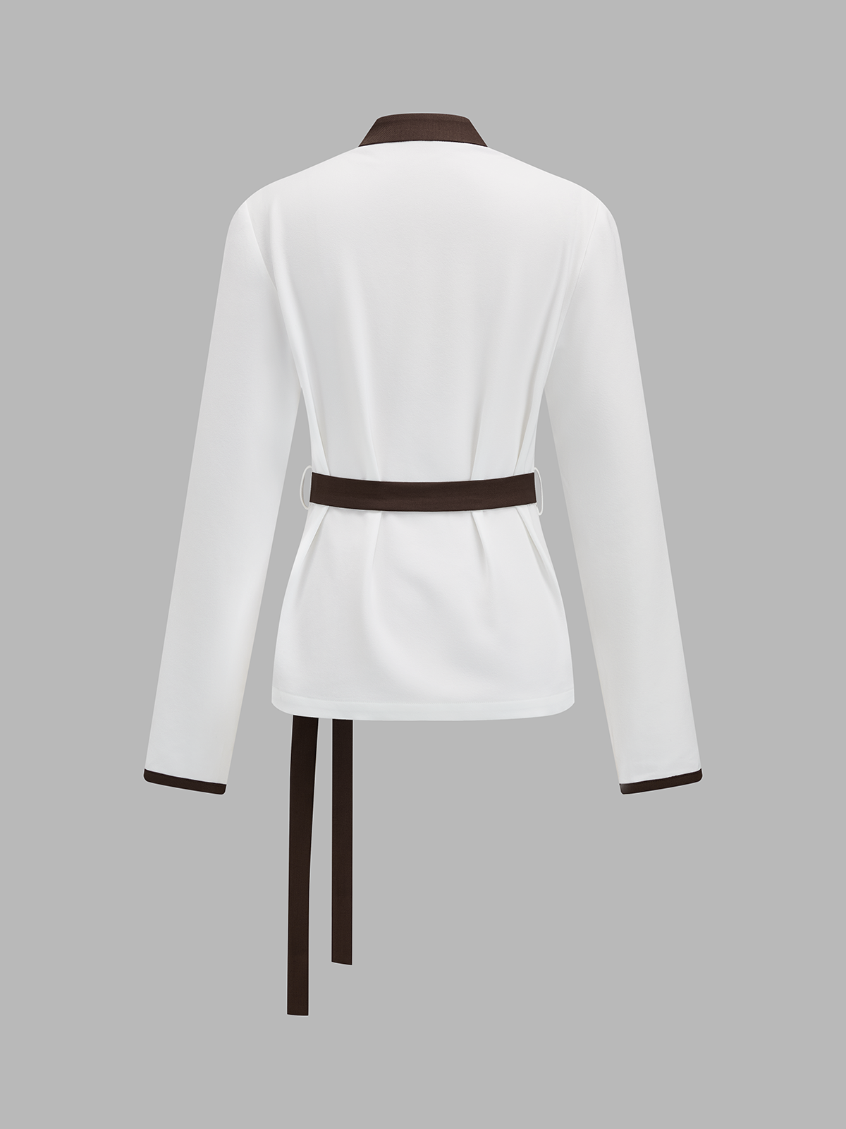 Contrast Trim Belted Two Piece Pants Set with Stylish Modern Design
