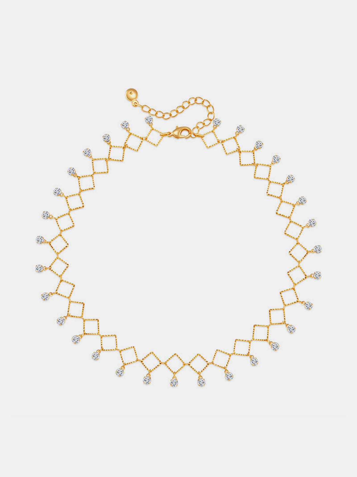 Dangling Crystal Circle Choker Necklace Elegant Statement Jewelry
