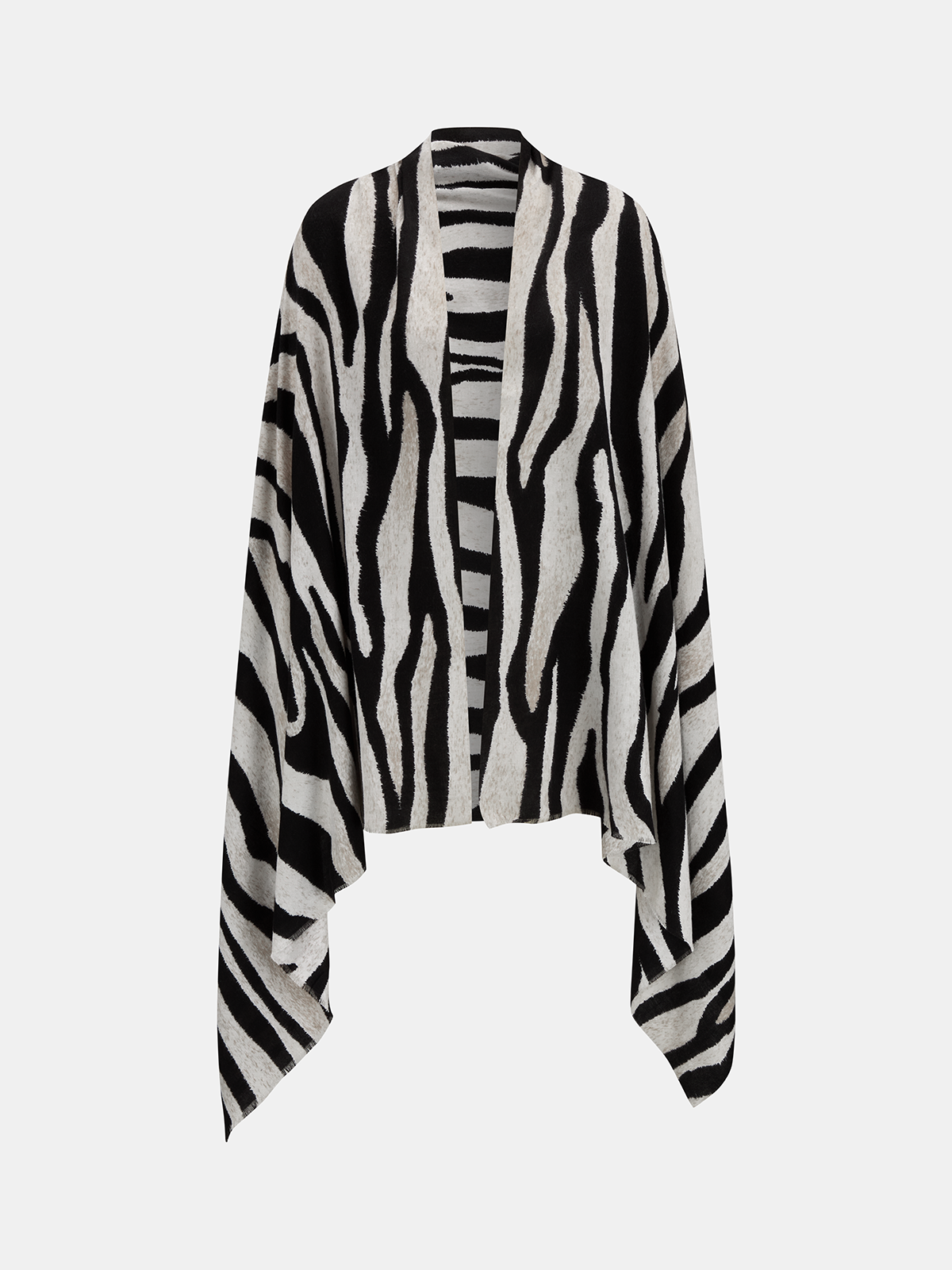 Zebra Print Open Front Lightweight Scarf Accessory