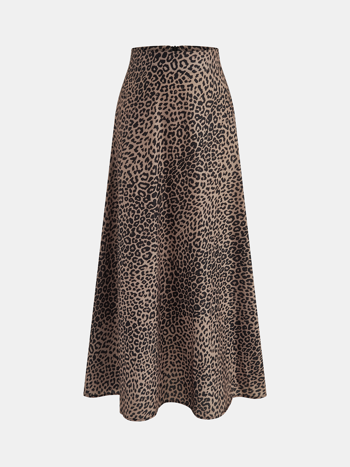 Leopard Print A-Line Maxi Skirt with High Waist