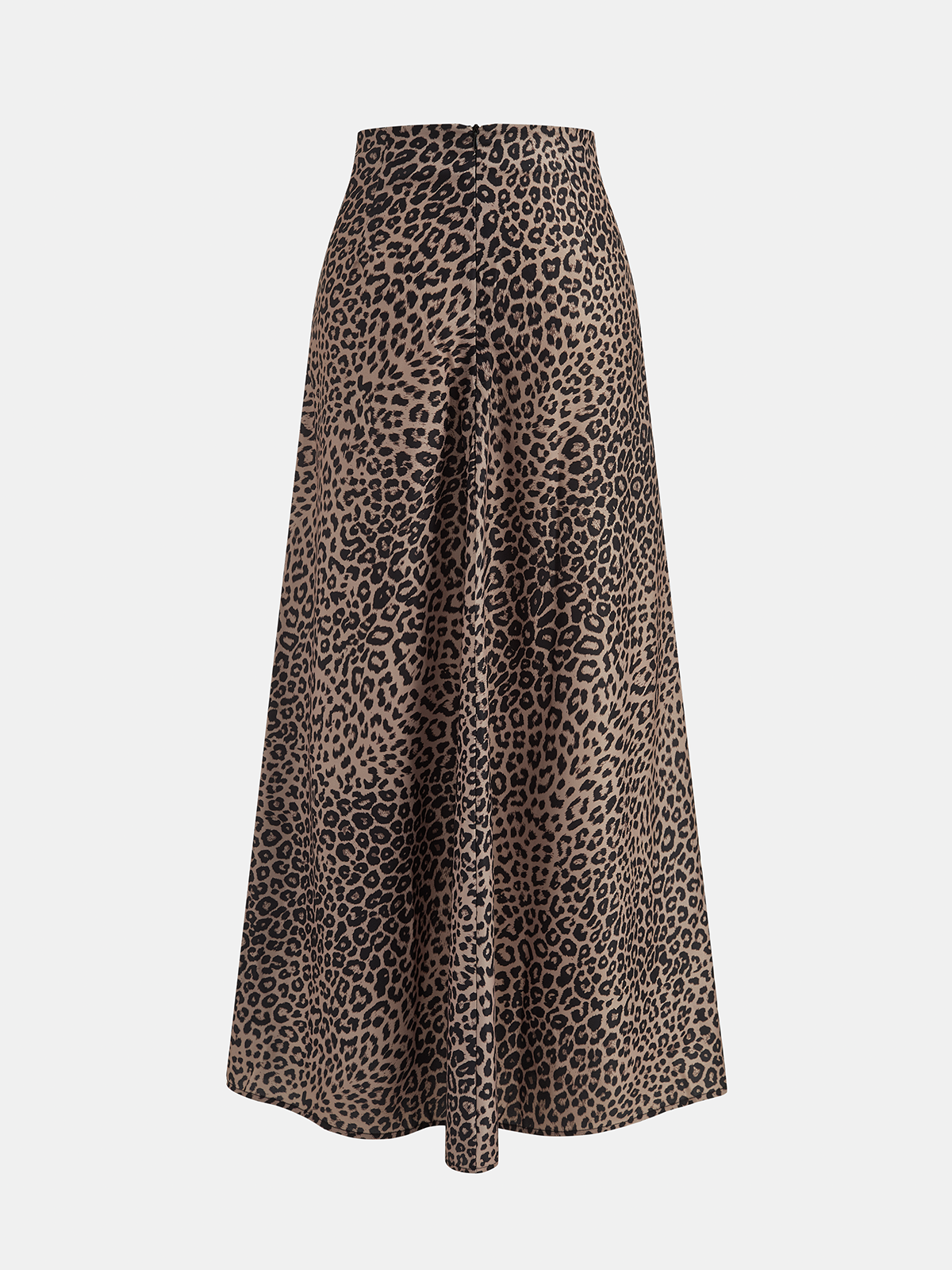 Leopard Print A-Line Maxi Skirt with High Waist