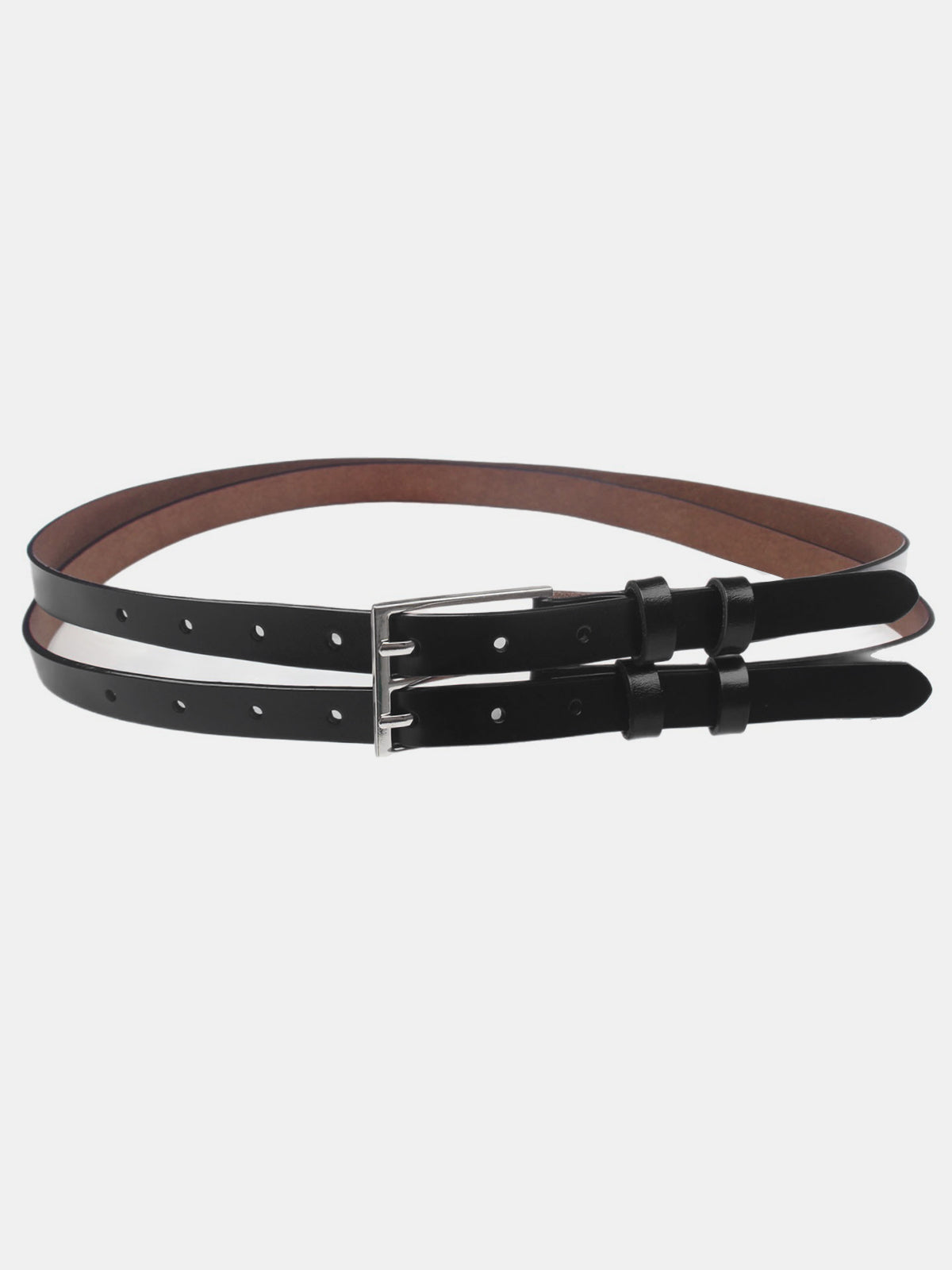 Double Buckle Leather Belt for Casual and Formal Wear