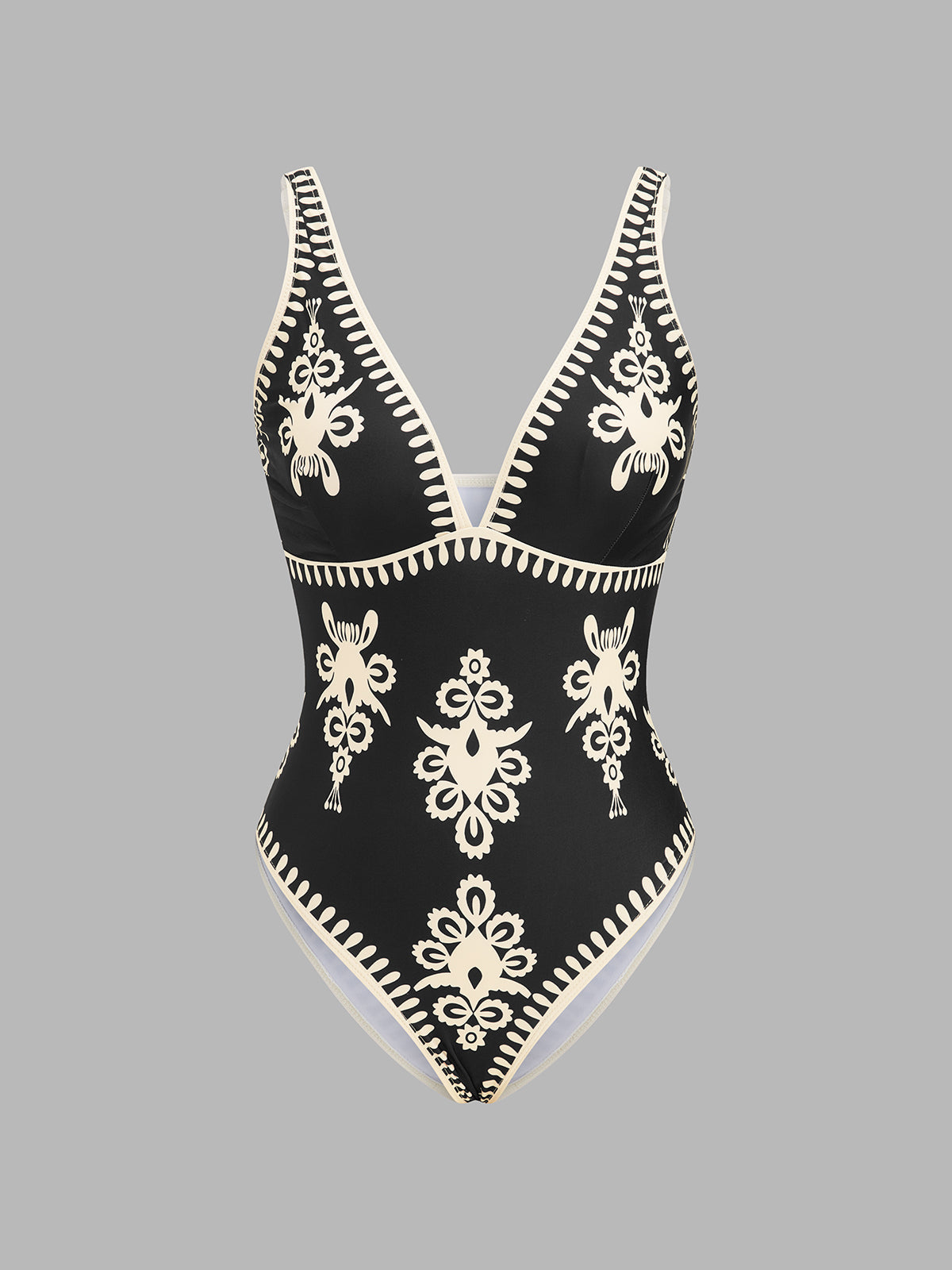 Ethnic Print One Piece Swimsuit & Sarong Set for Women Beachwear