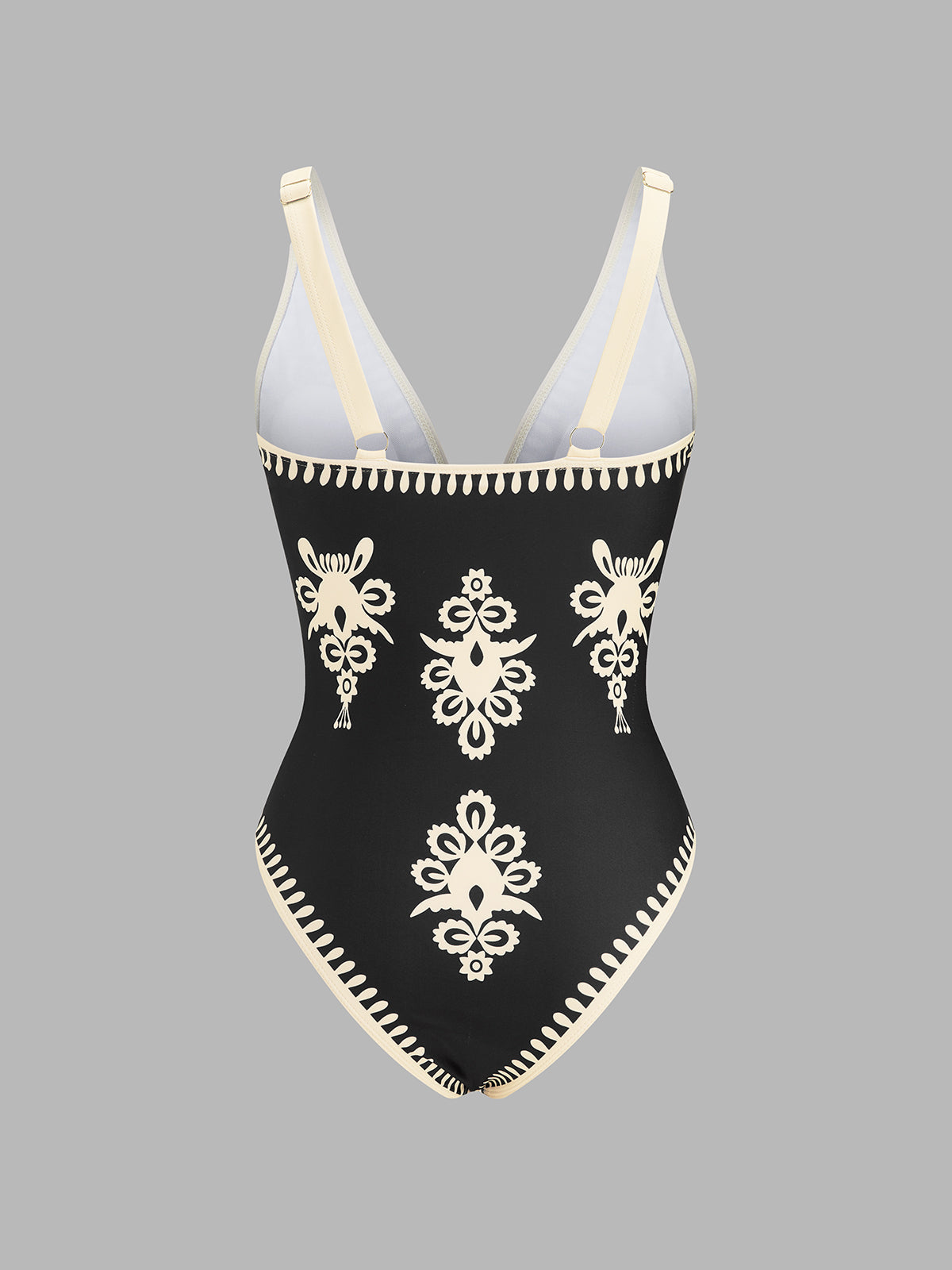 Ethnic Print One Piece Swimsuit & Sarong Set for Women Beachwear