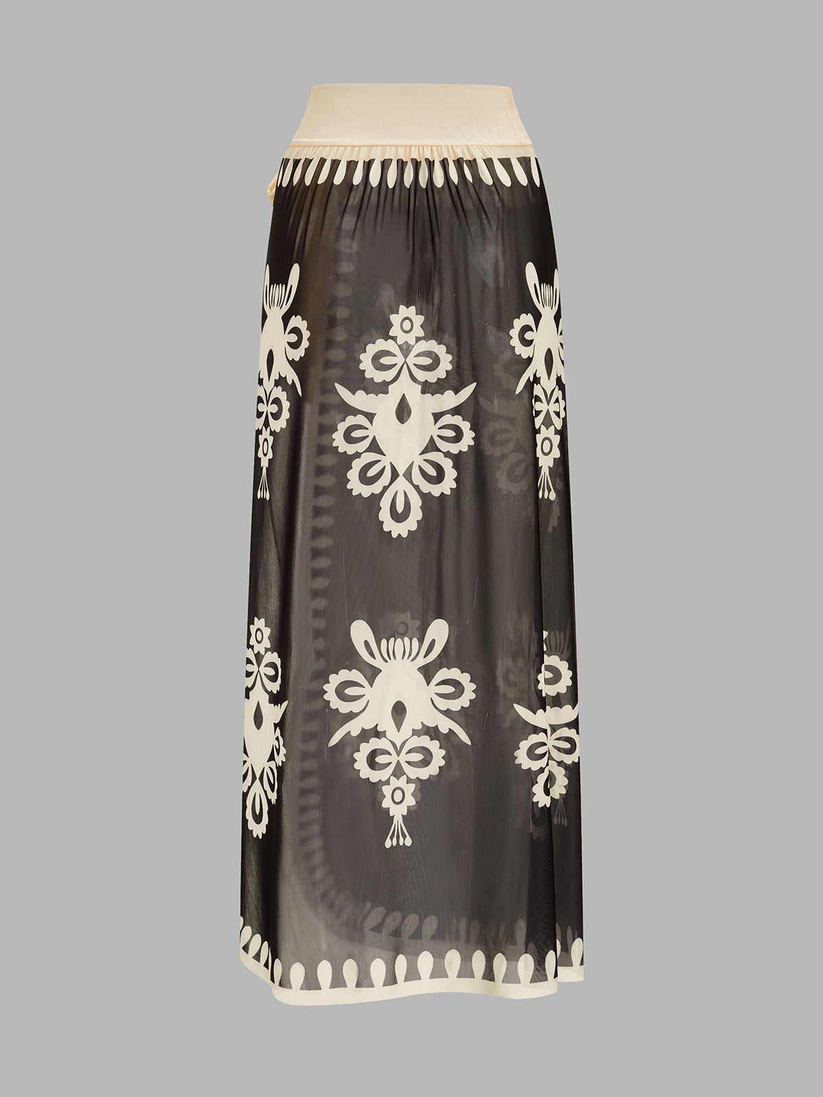 Ethnic Print One Piece Swimsuit & Sarong Set for Women Beachwear