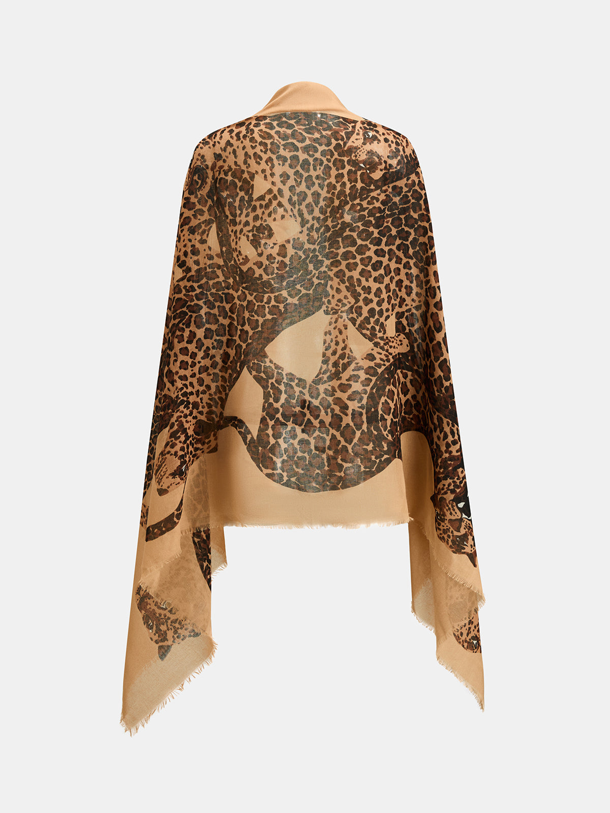 Leopard Print Frayed Oversized Scarf Women's Fashion Accessory