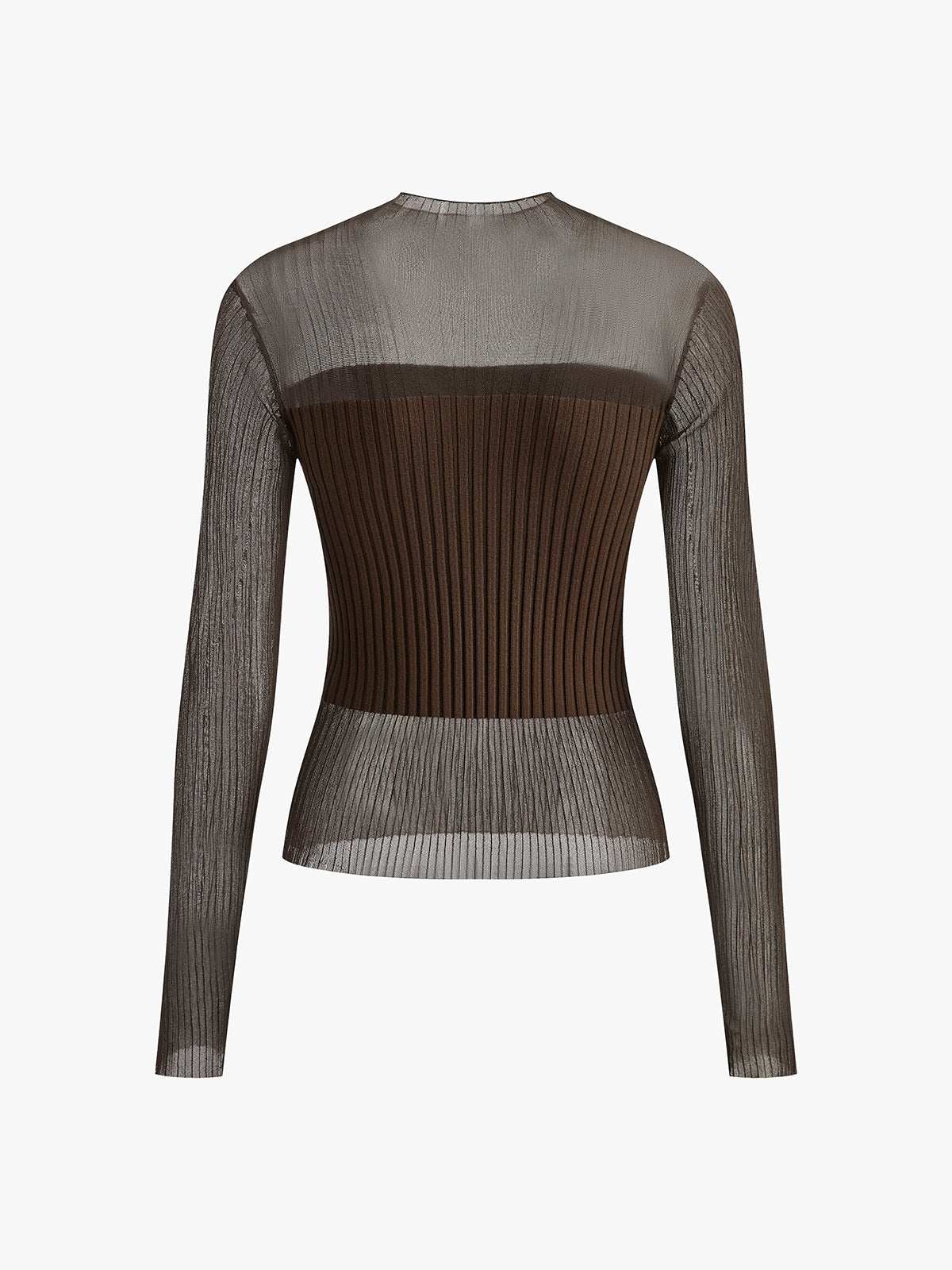 Sheer Panel Slim Sweater Lightweight Women's Fall Fashion