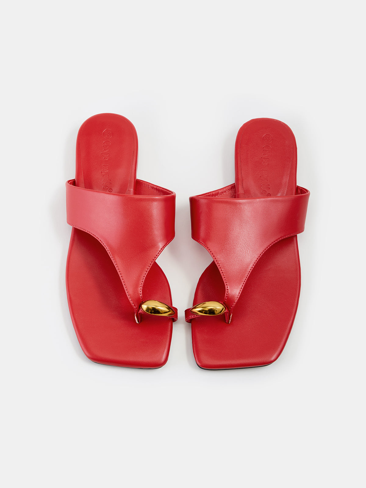 Square Toe Metal Decor Thong Sandals with Adjustable Straps for Women