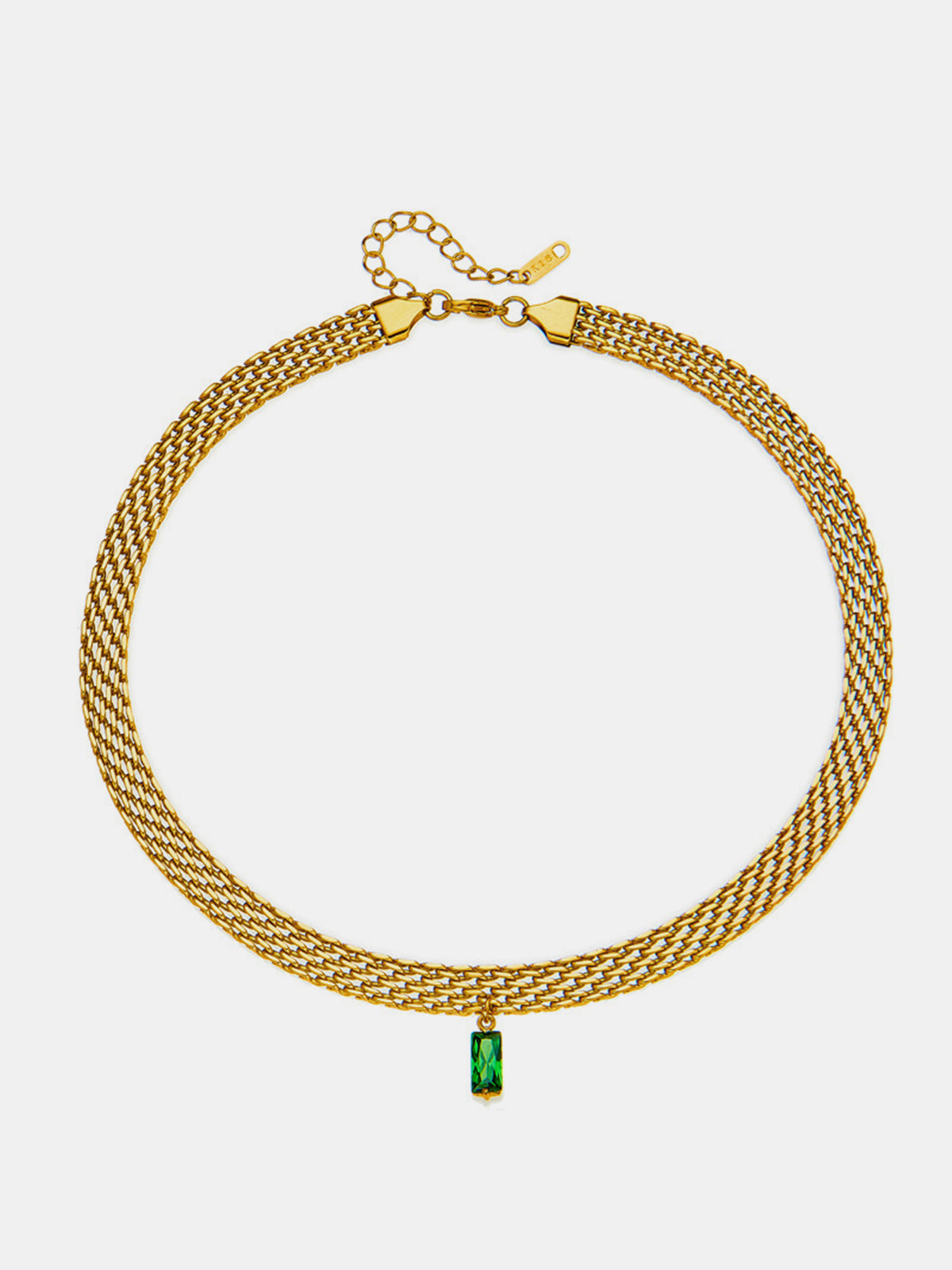 Woven Chain Gem Pendant Necklace Handcrafted Elegant Jewelry