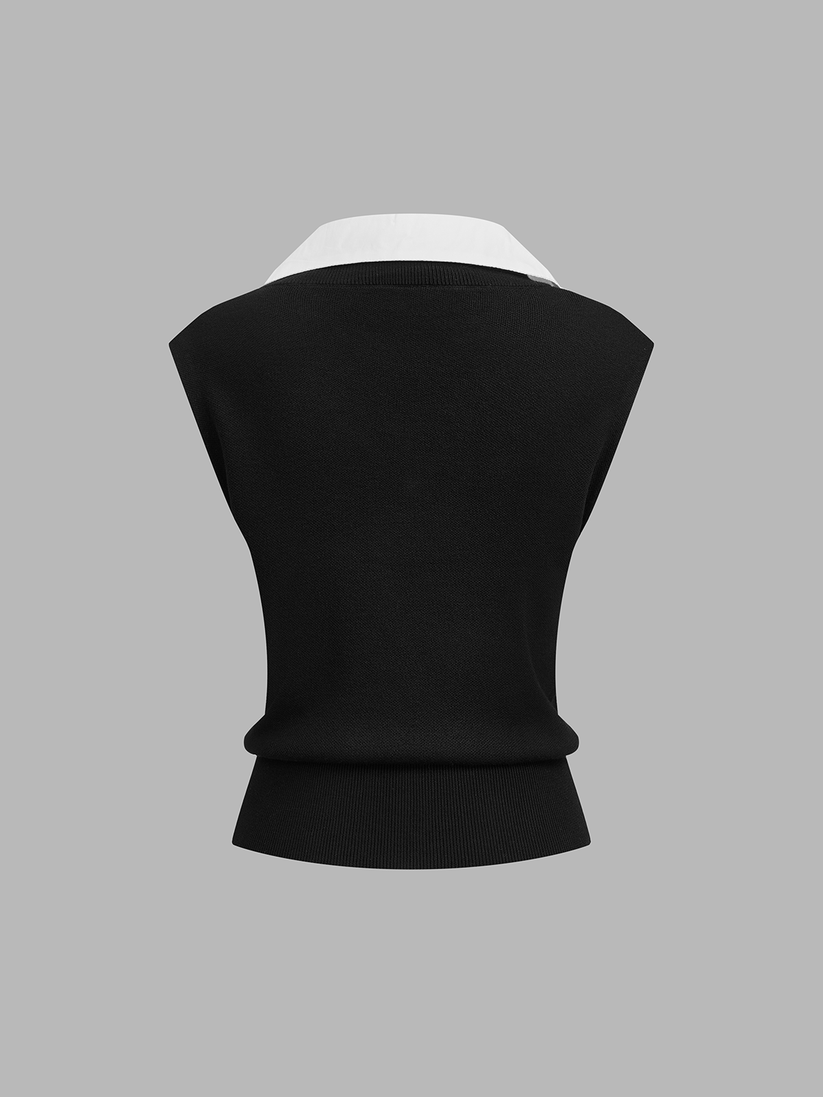 Contrast Collar Knit Vest for Men Casual Layering