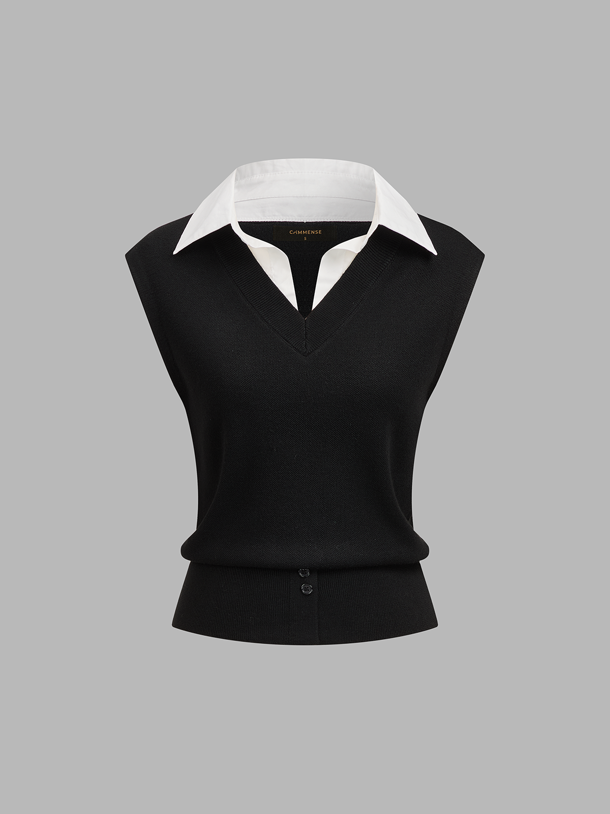 Contrast Collar Knit Vest for Men Casual Layering