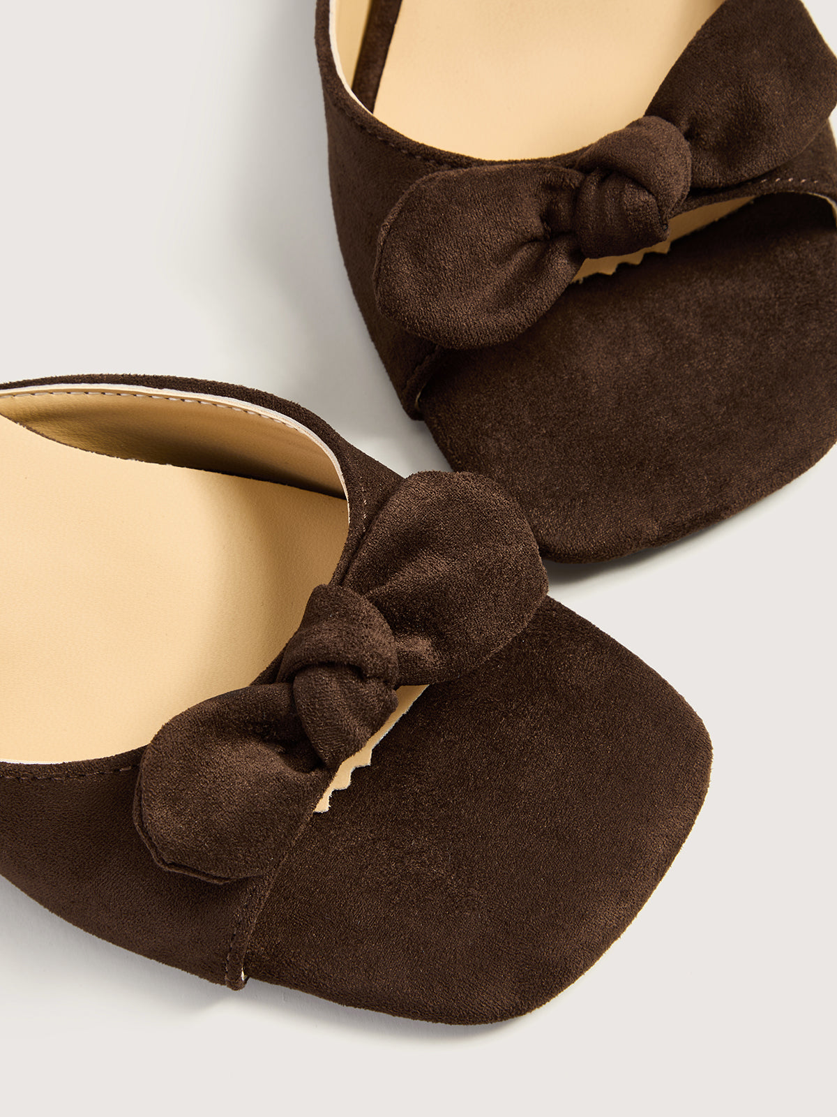 Bow Knot Suede Effect Wedge Slide Sandals for Women Comfort Fit