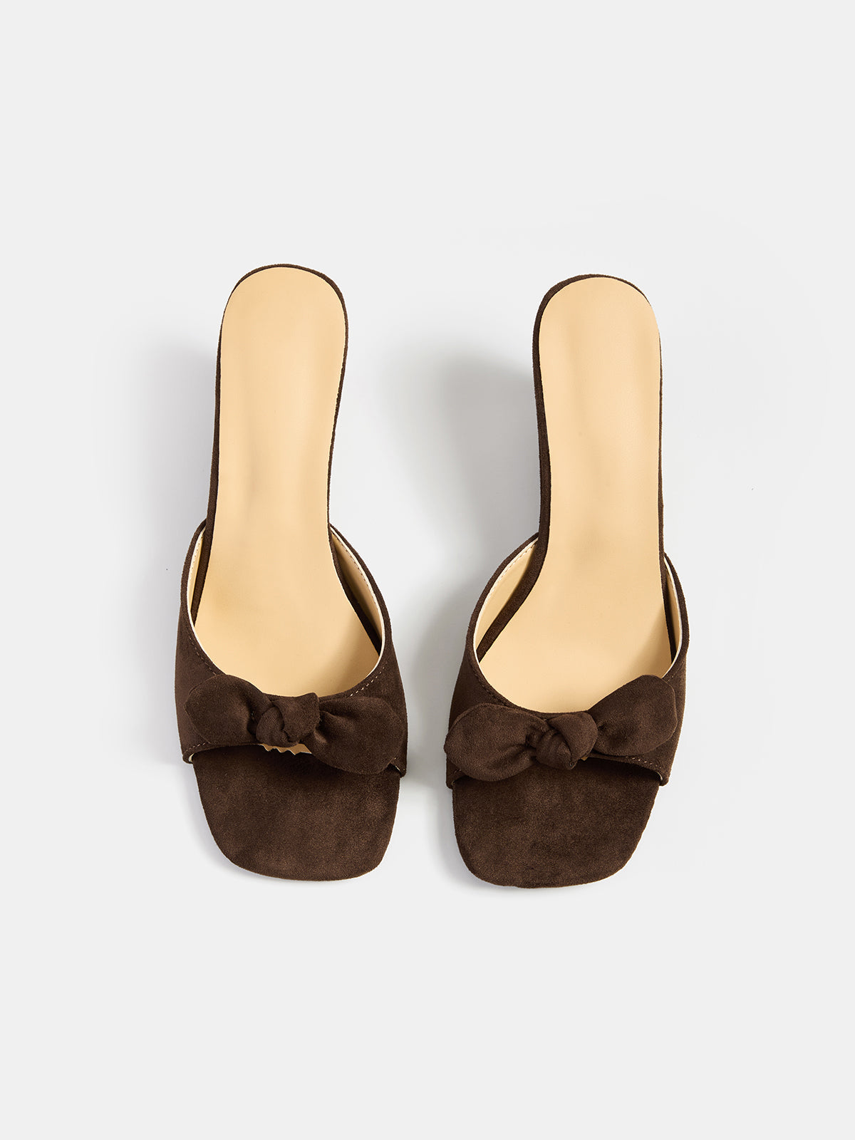 Bow Knot Suede Effect Wedge Slide Sandals for Women Comfort Fit
