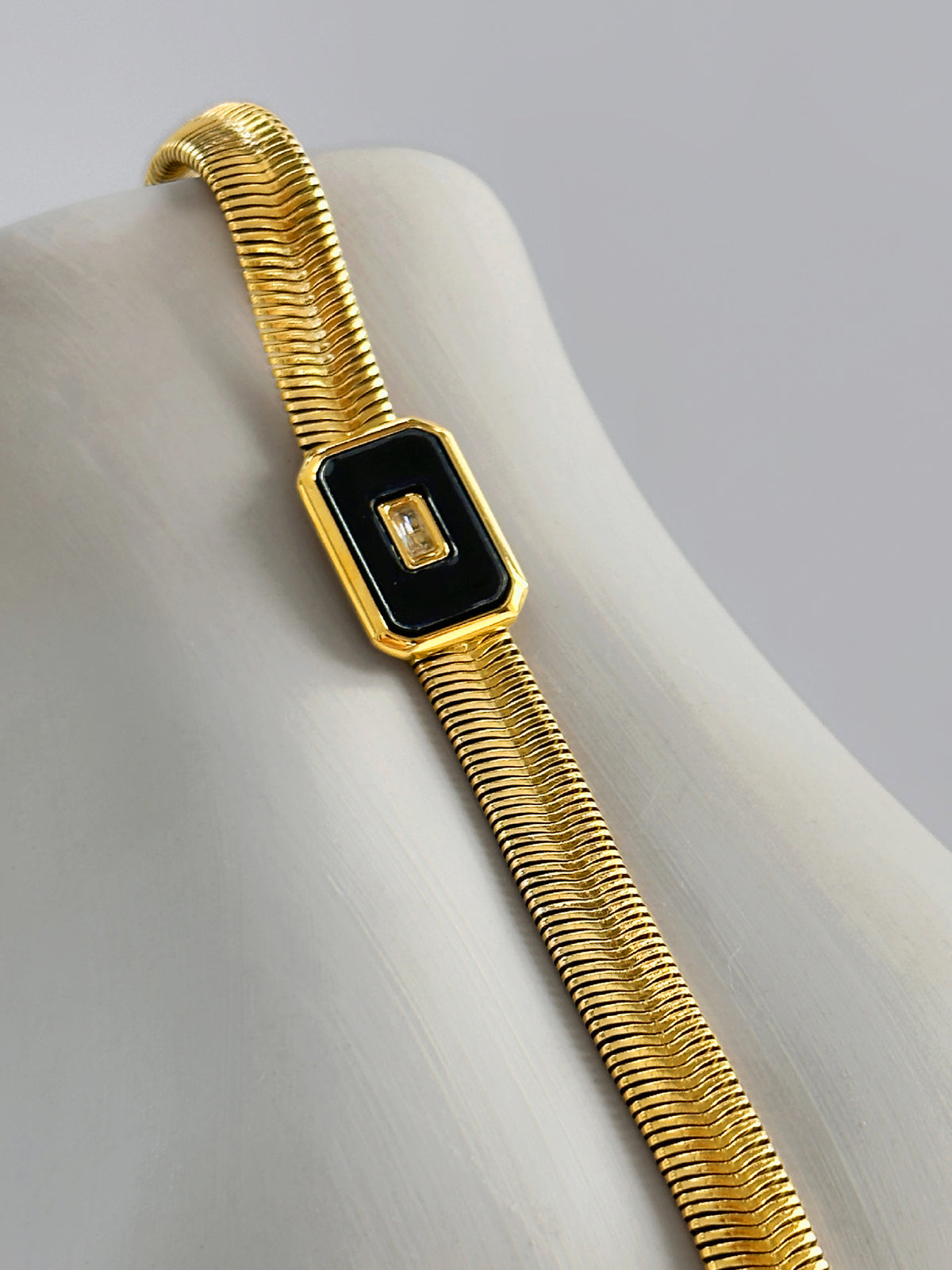 Herringbone Chain Square Zircon Bracelet, Adjustable Elegant 925 Silver Jewelry