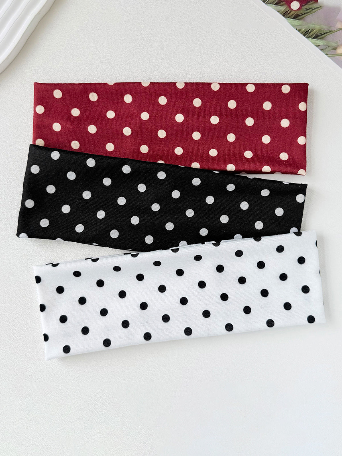 Polka Dot Wide Cotton Headband Comfortable Elastic Hair Accessory