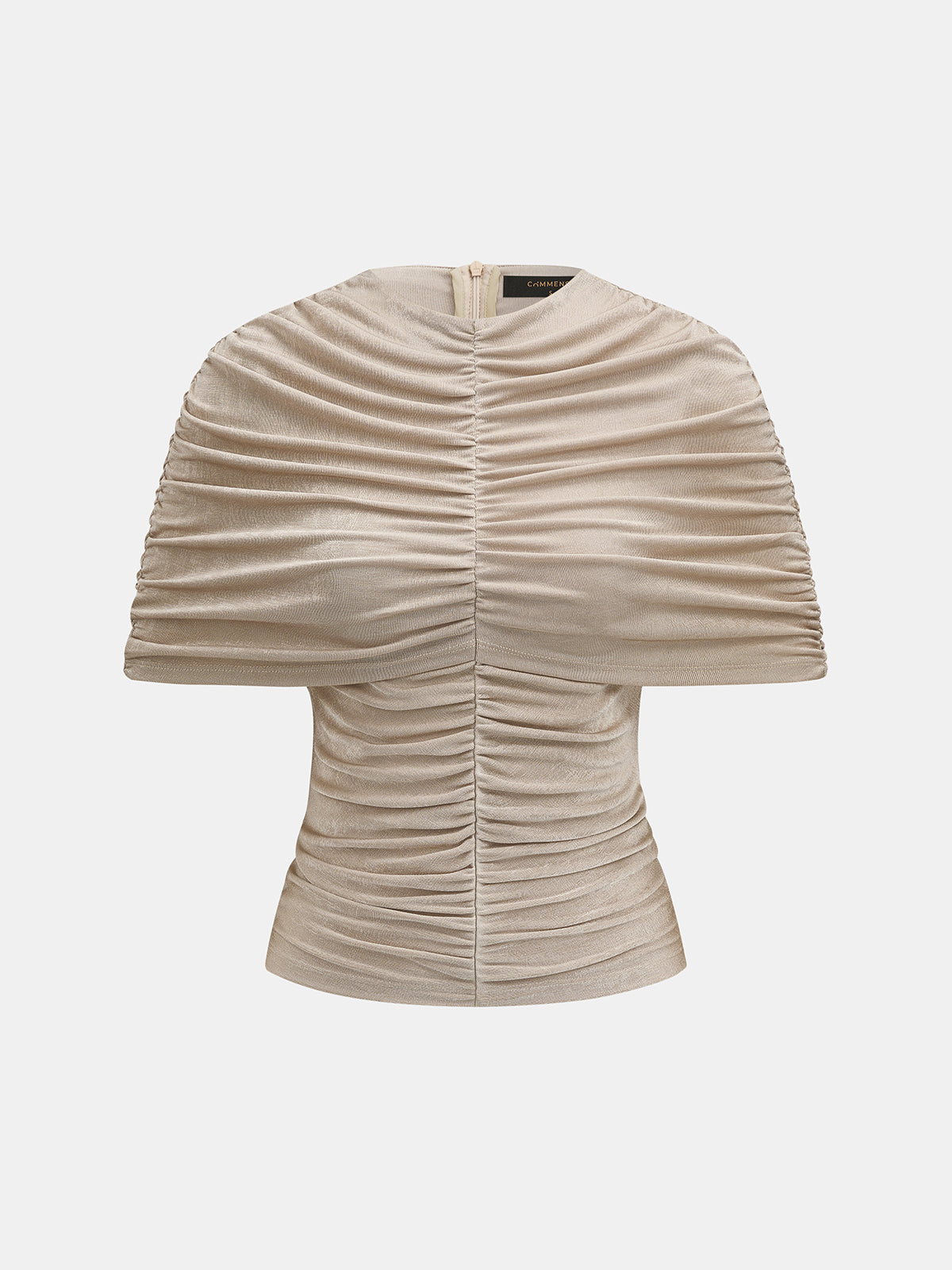 Draped Cape Ruched Slim Top for Women Elegant Evening Wear