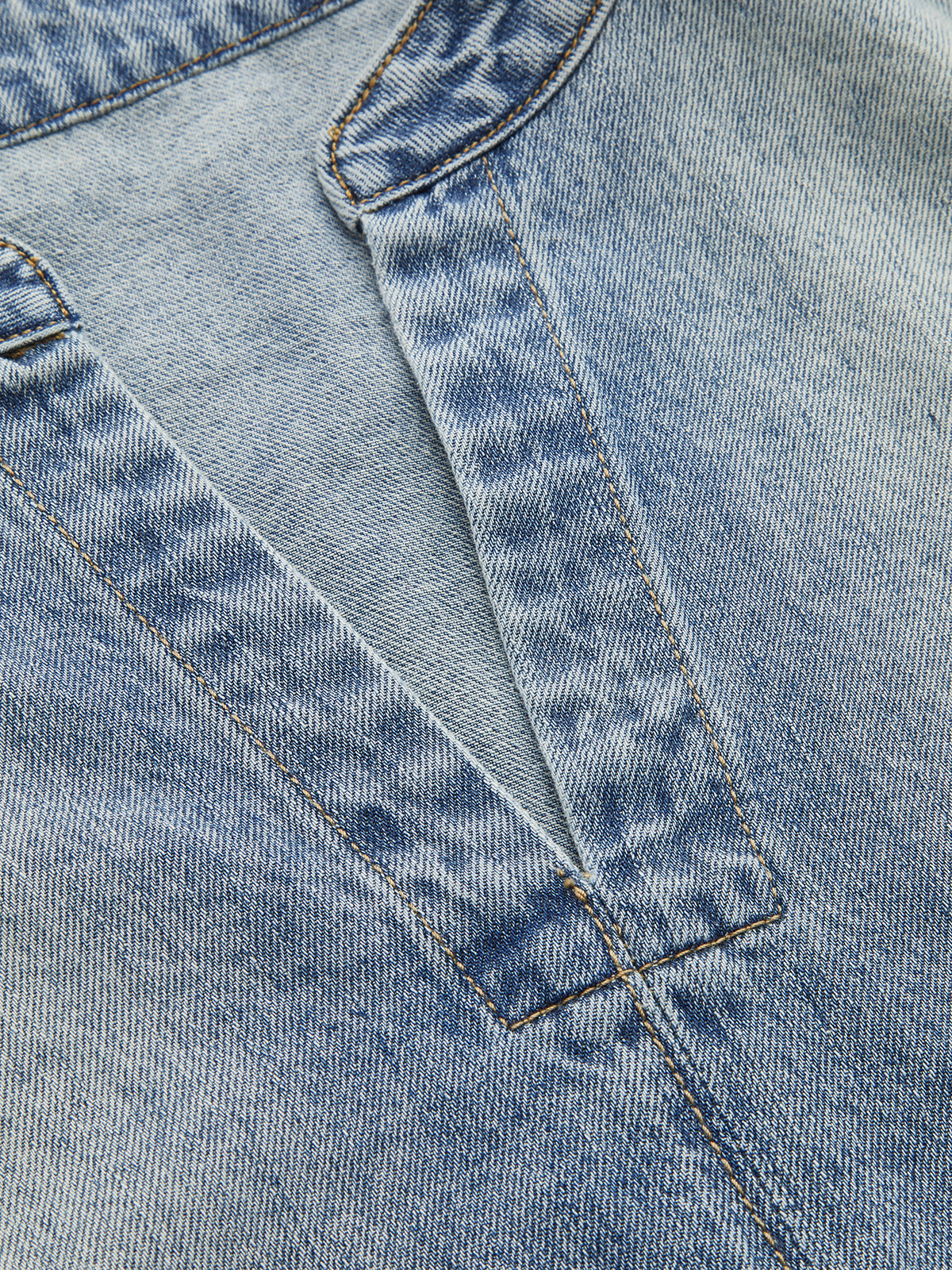 Denim Tie-Back Crop Top Casual Summer Fashion