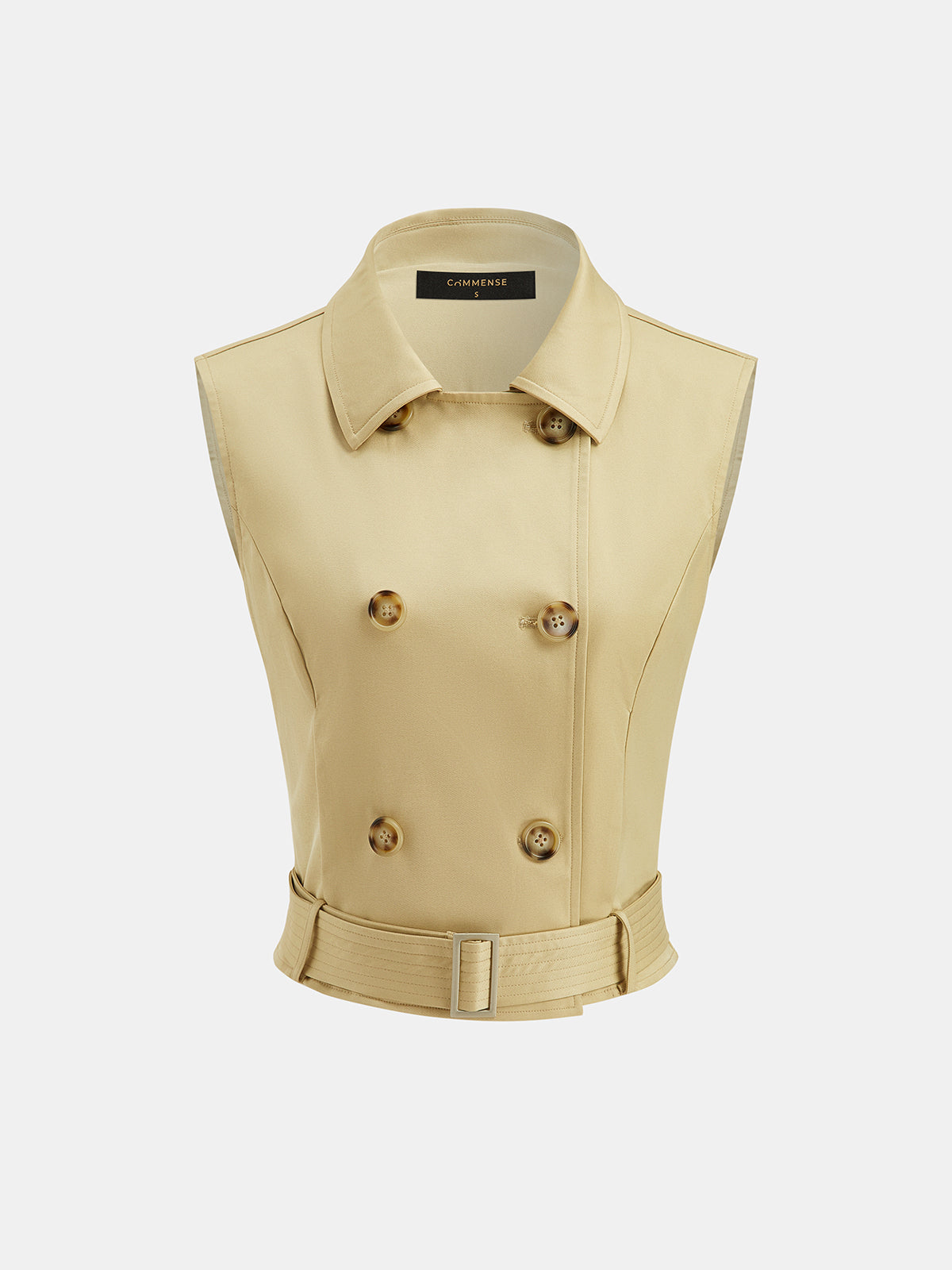 Cape Overlay Belted Trench Top with Adjustable Waistband