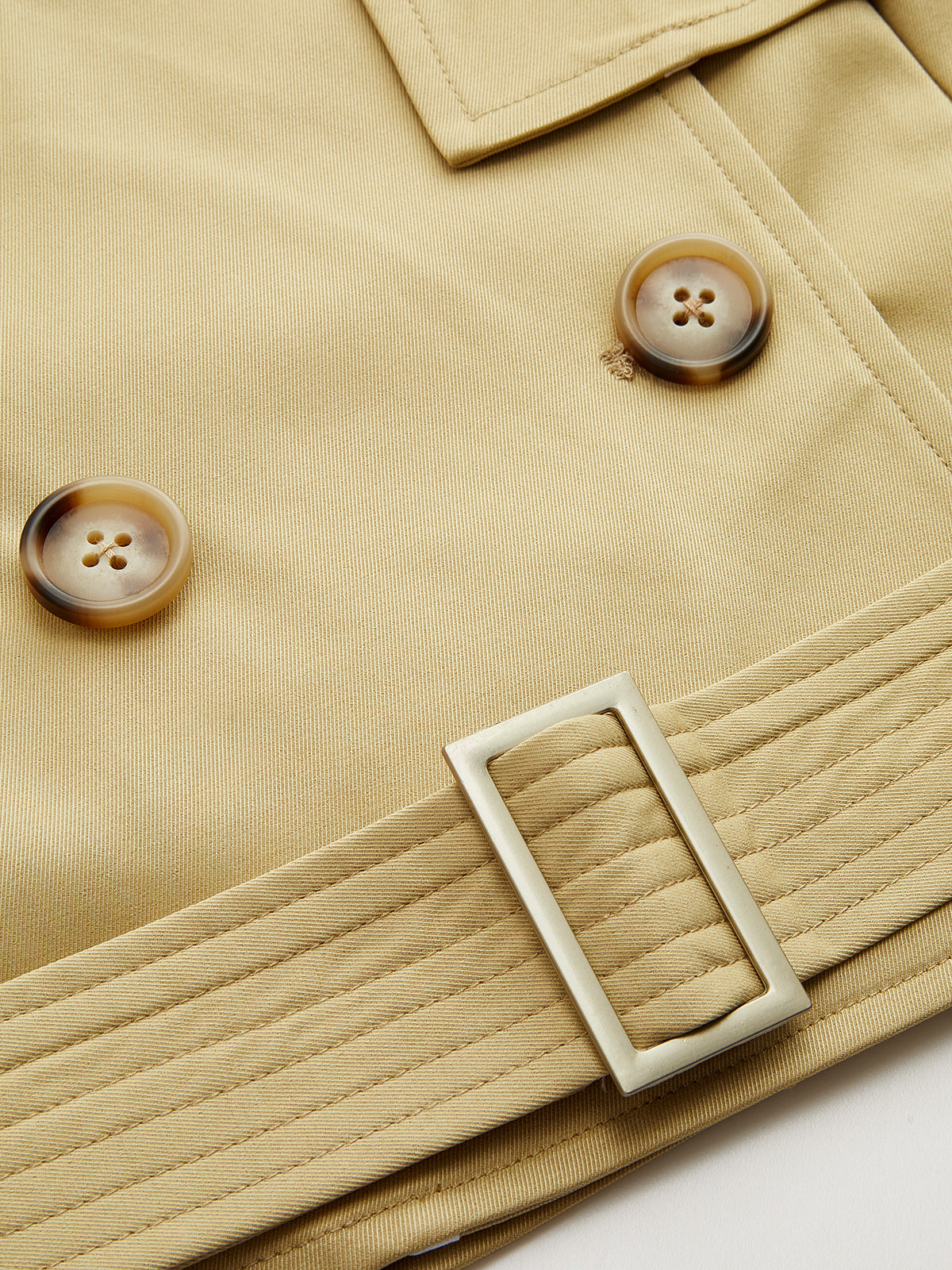 Cape Overlay Belted Trench Top with Adjustable Waistband