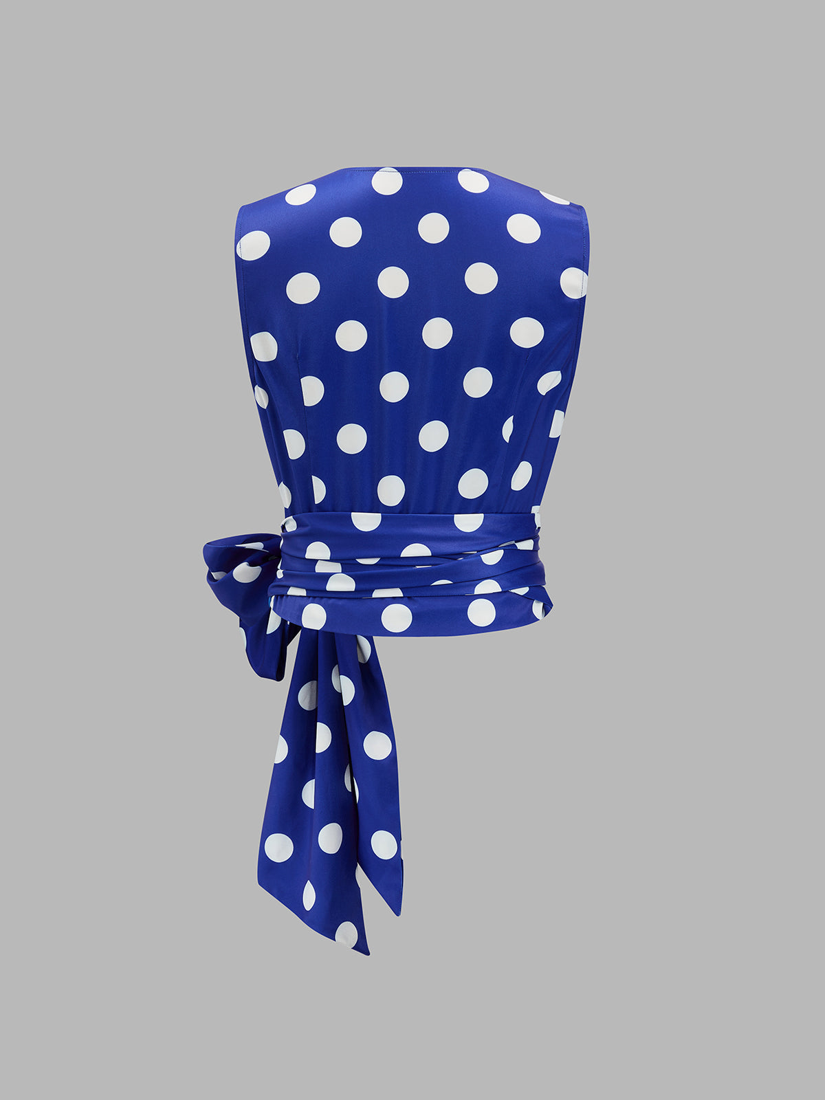 Polka Dot Wrap Tie Sleeveless Top Women's Fashion Trend