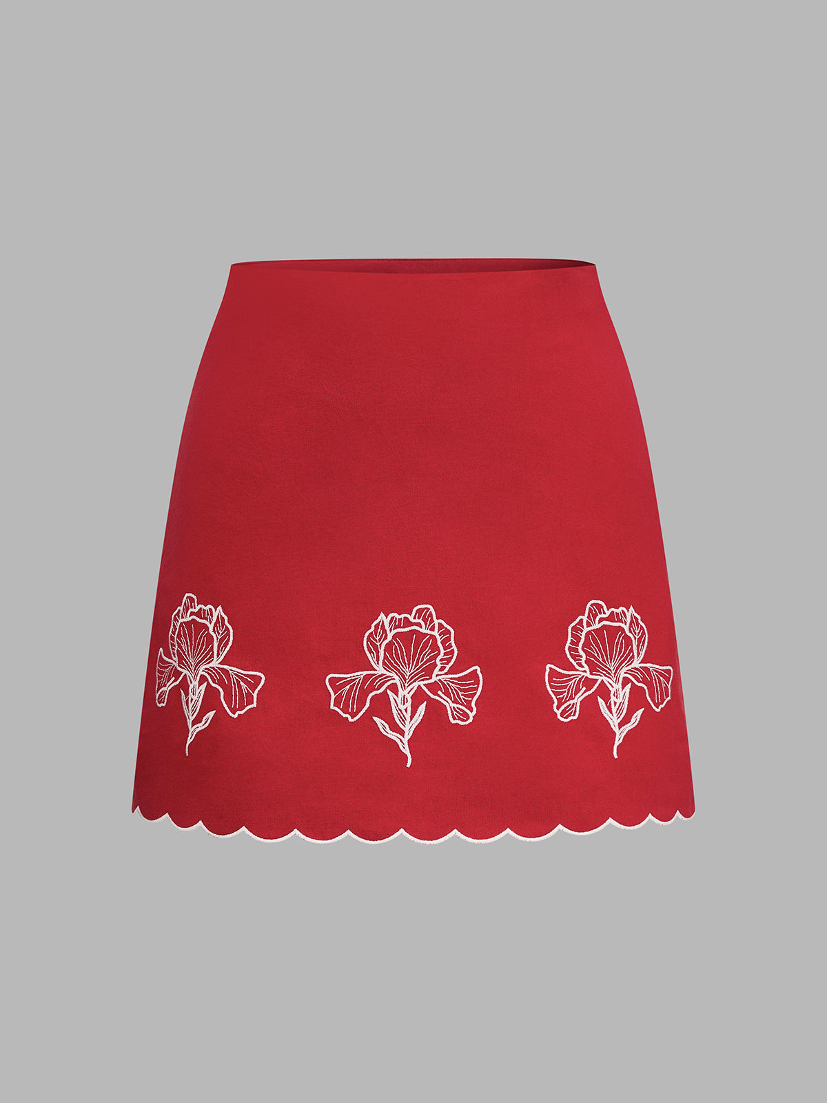 Embroidered Cotton Two Piece Skirt Set for Women Casual Wear