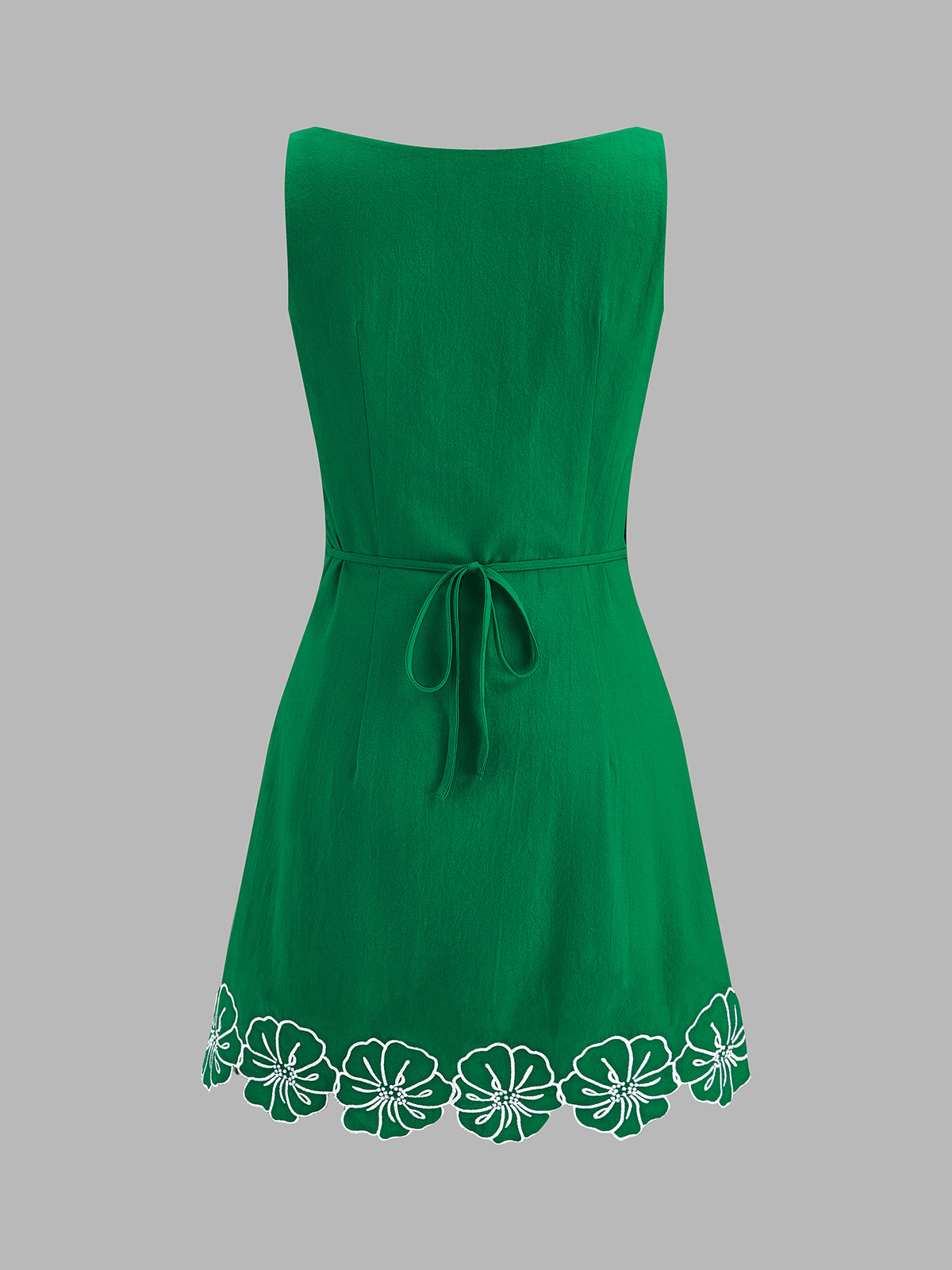 Cotton Sleeveless Embroidered Mini Dress for Women Summer Casual