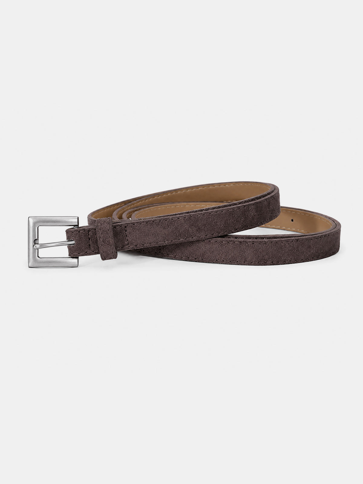 Suede Effect Double Wrap Thin Waist Belt Stylish Adjustable Accessory