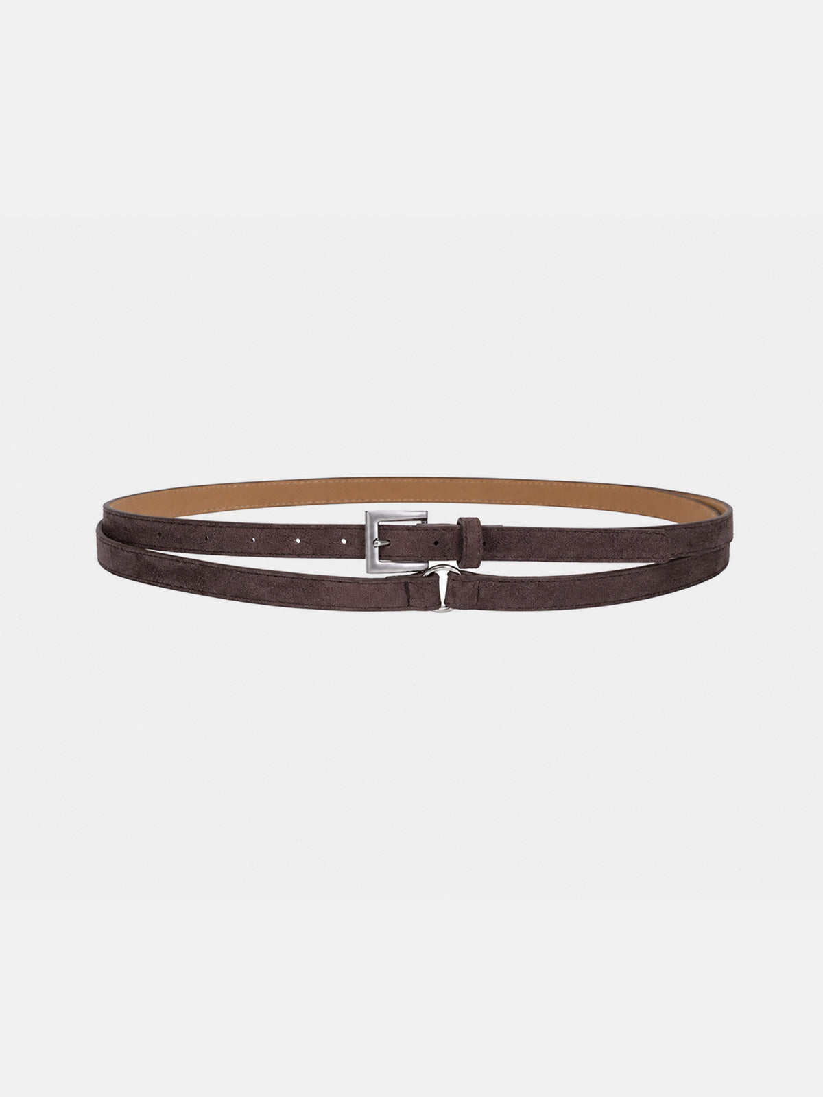 Suede Effect Double Wrap Thin Waist Belt Stylish Adjustable Accessory